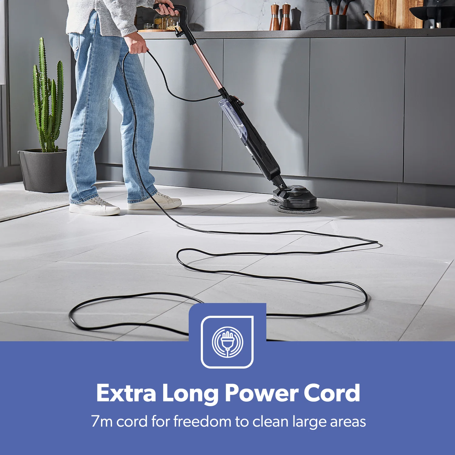 Upright Steam Cleaner Steam Mop & Polisher With 2 Scrub Pads - Image 6