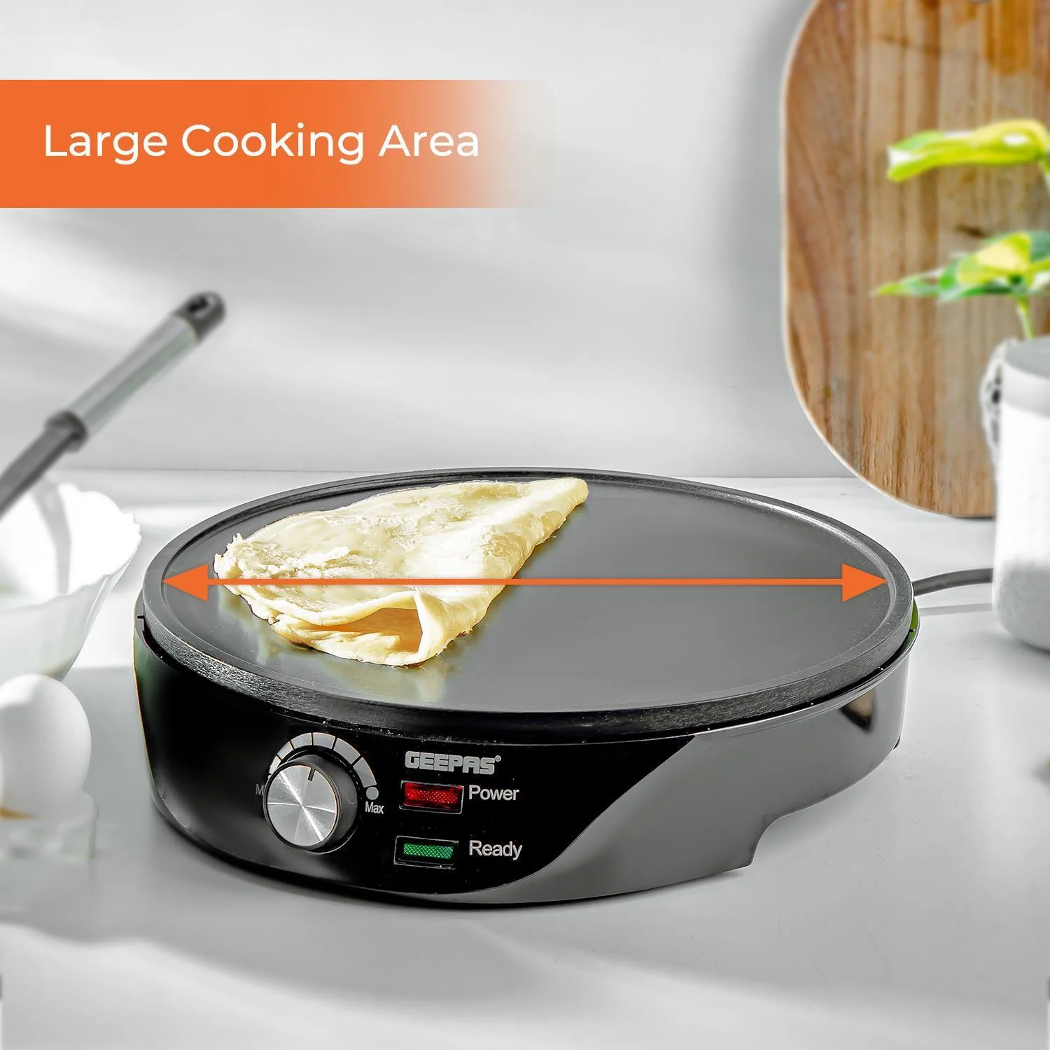 Non-Stick Crepe Machine With Wooden Utensils - Image 3