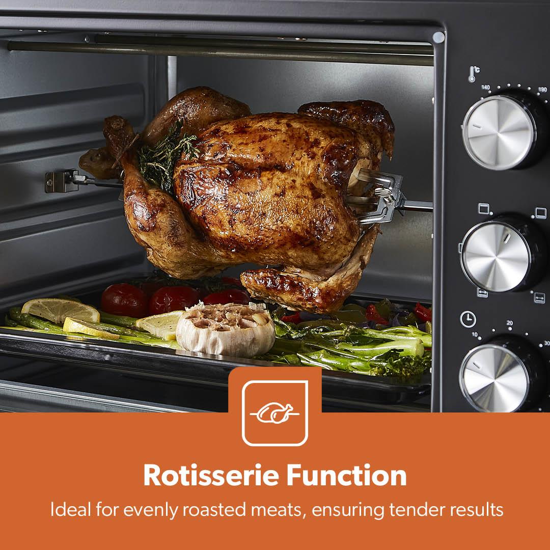 30L Electric Mini Oven and Grill Cooker With Rotisserie - Image 4
