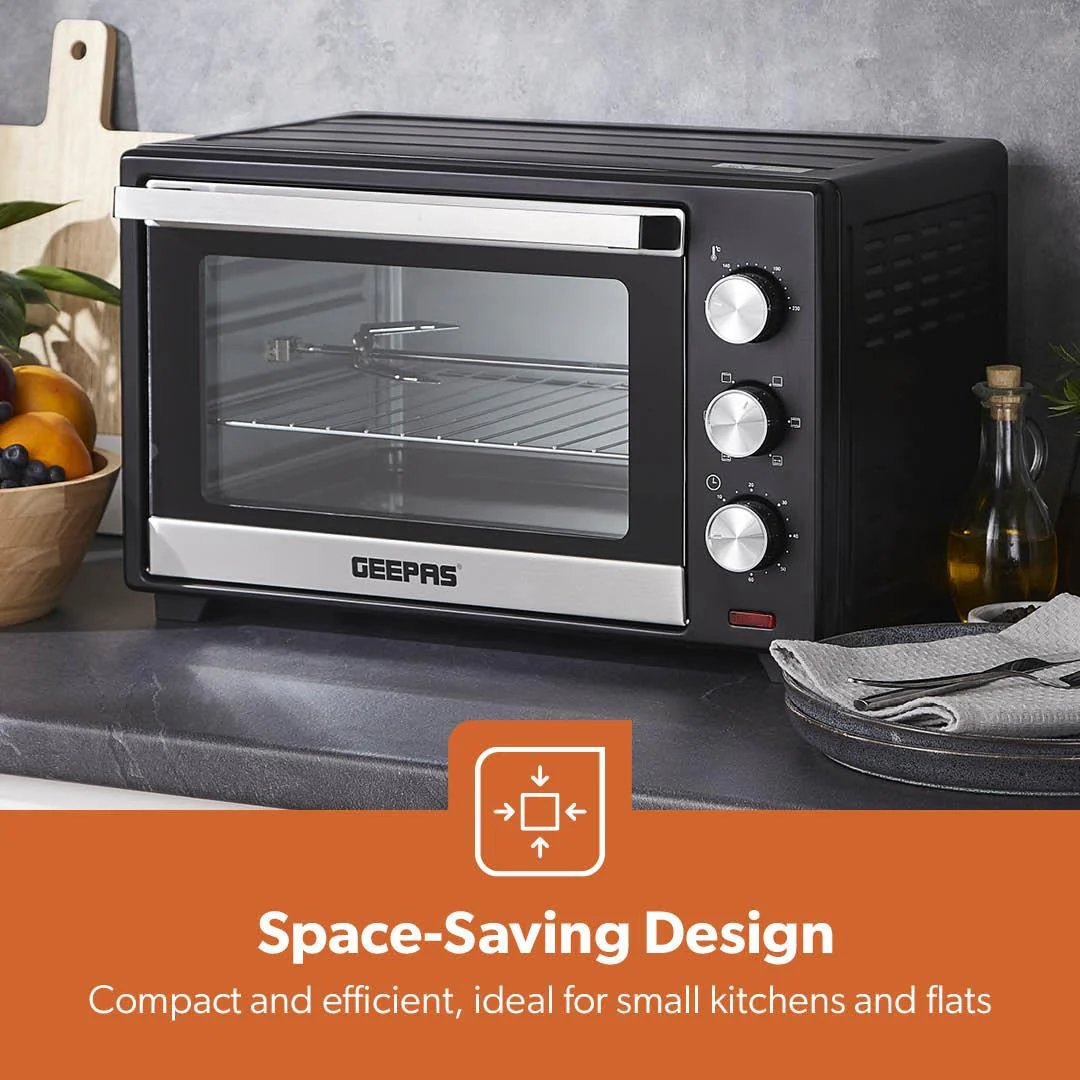 30L Electric Mini Oven and Grill Cooker With Rotisserie - Image 8