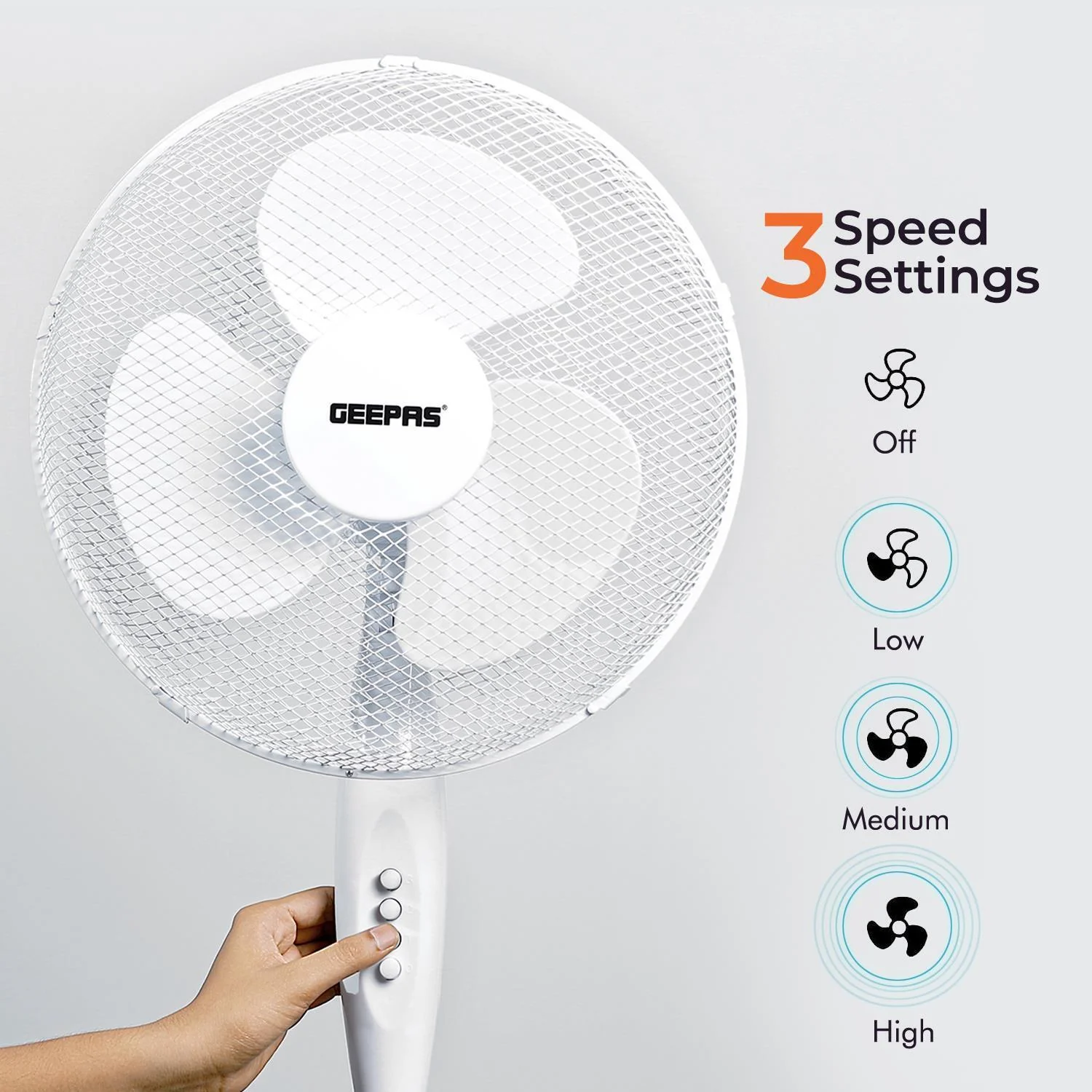White 9" Table Fan & 16" Pedestal Fan Set - Image 5