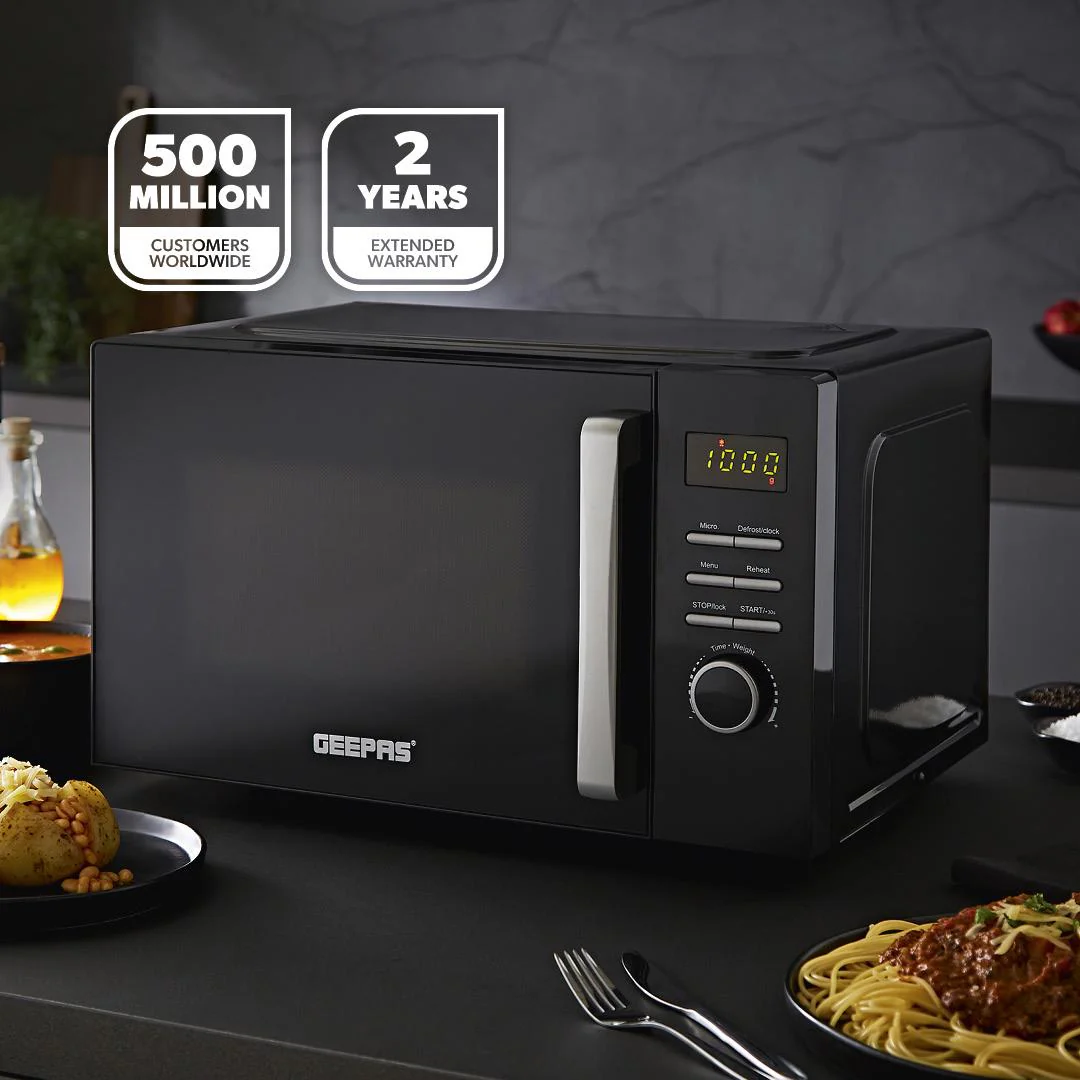 Fluted 23L Digital Microwave Oven, 1.7L Kettle & 2-Slice Toaster Set - Image 2