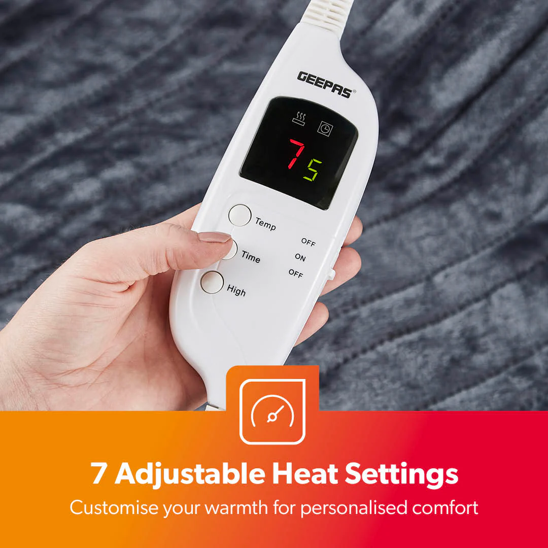 9-Heat Fluffy Double Heated Throw Electric Blanket With Timer - Image 3