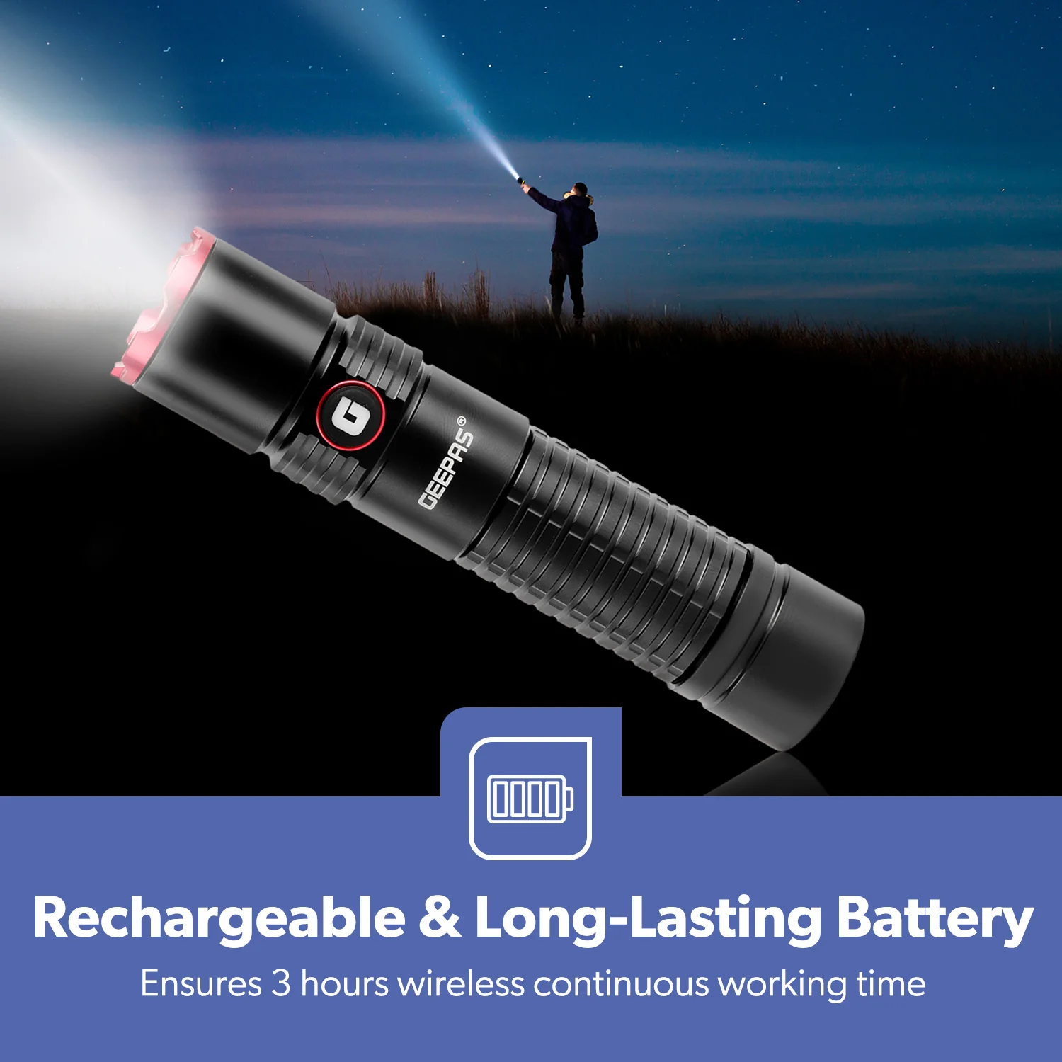 IPX5 Lightweight Aluminium High Power LED Flashlight - Image 5