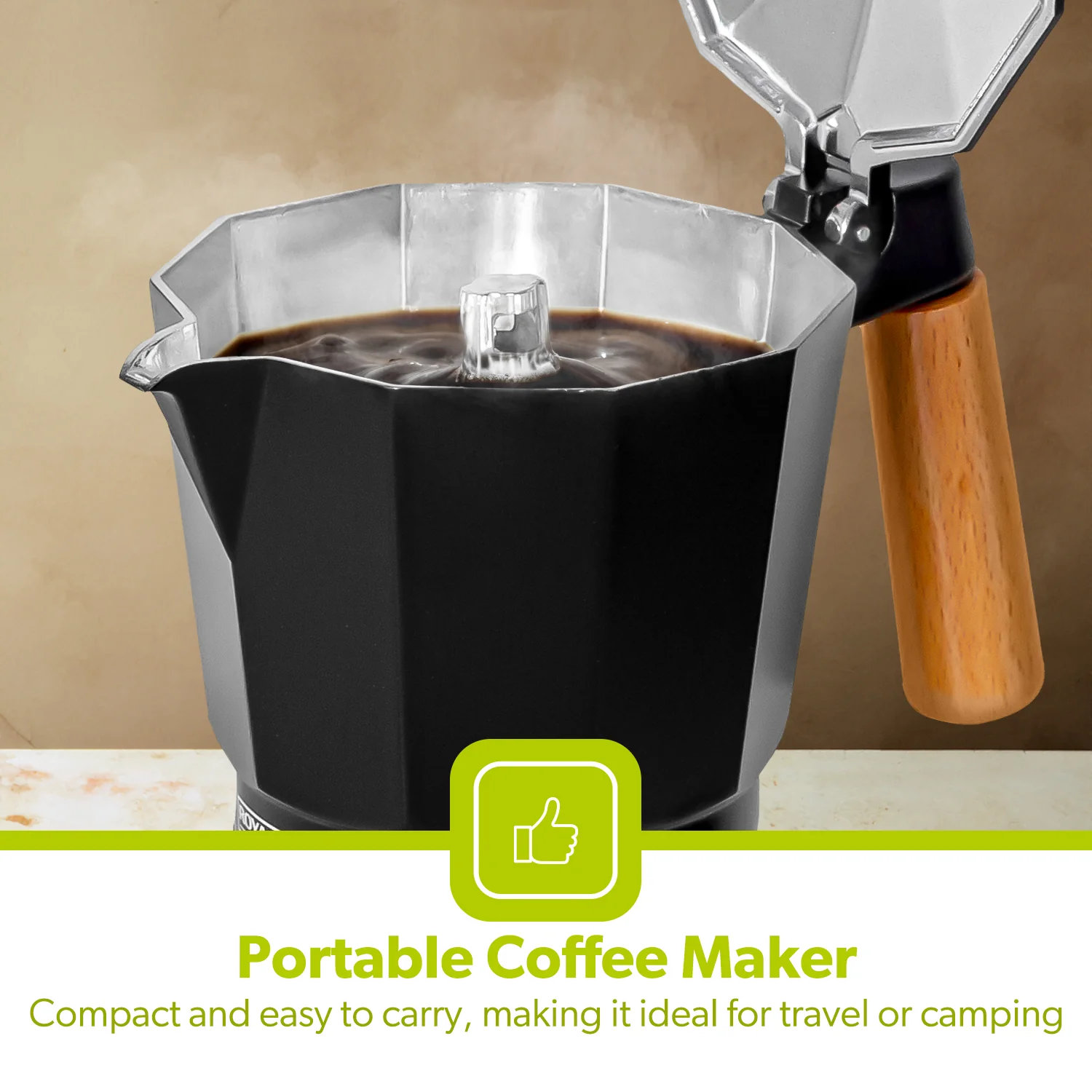 Italian Espresso Moka Percolator Pot Coffee Maker 6 Cups - Image 6