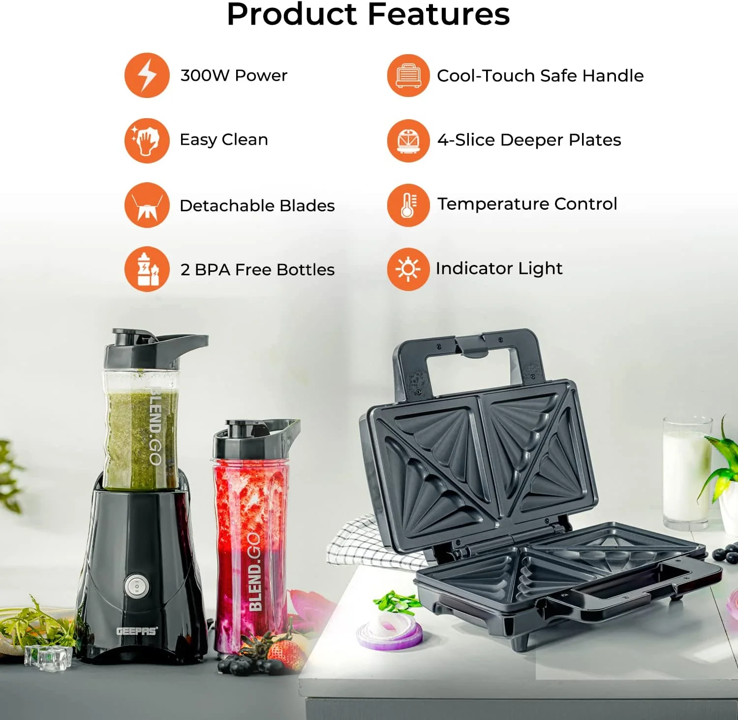 Vintage Kettle & Toaster, Sports Blender and Toastie Grill Combo - Image 4