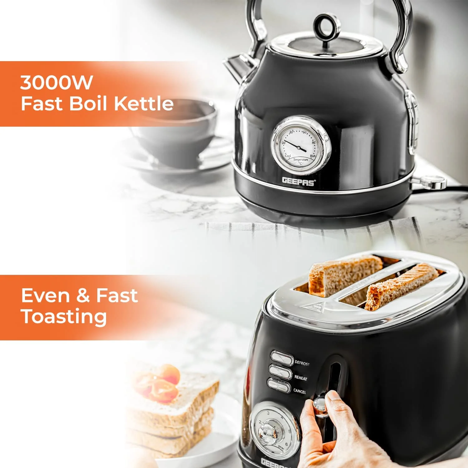 Vintage Kettle & Toaster, Sports Blender and Toastie Grill Combo - Image 6