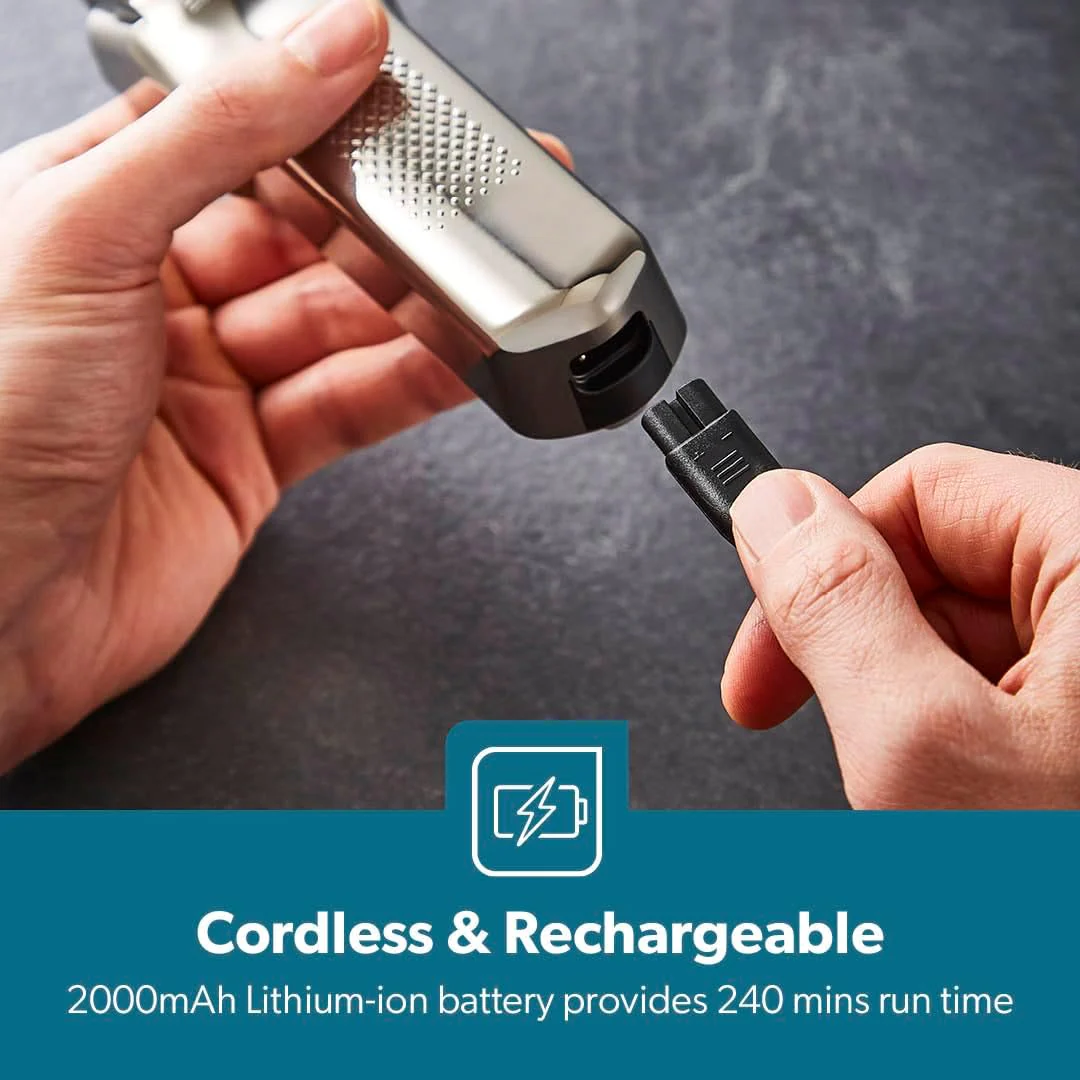 Chrome LED Rechargeable Cordless Waterproof Beard Trimmer & Hair Clipper - Image 5