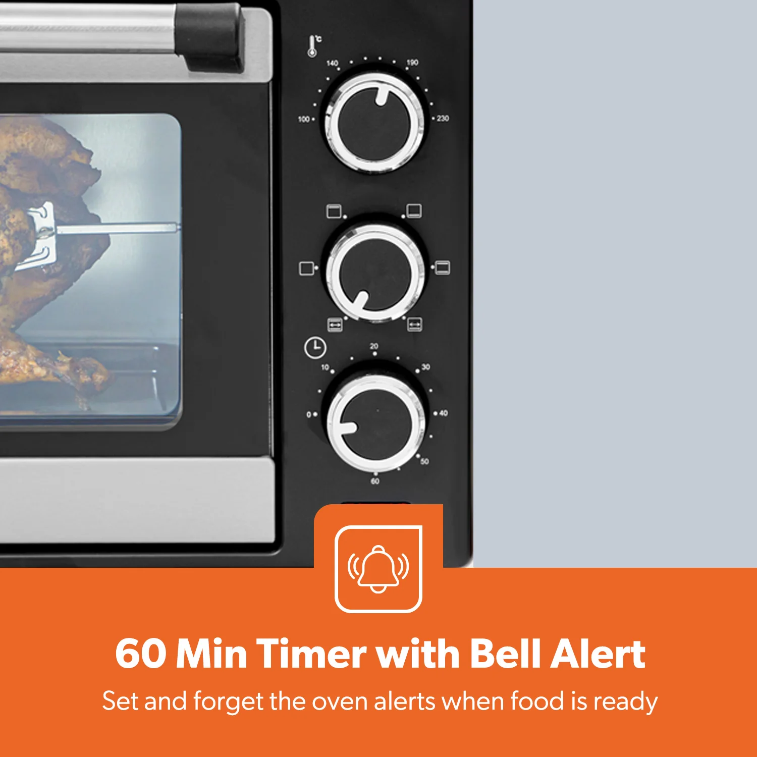 25L Electric Mini Oven Cooker With Grill and Rotisserie - Image 6