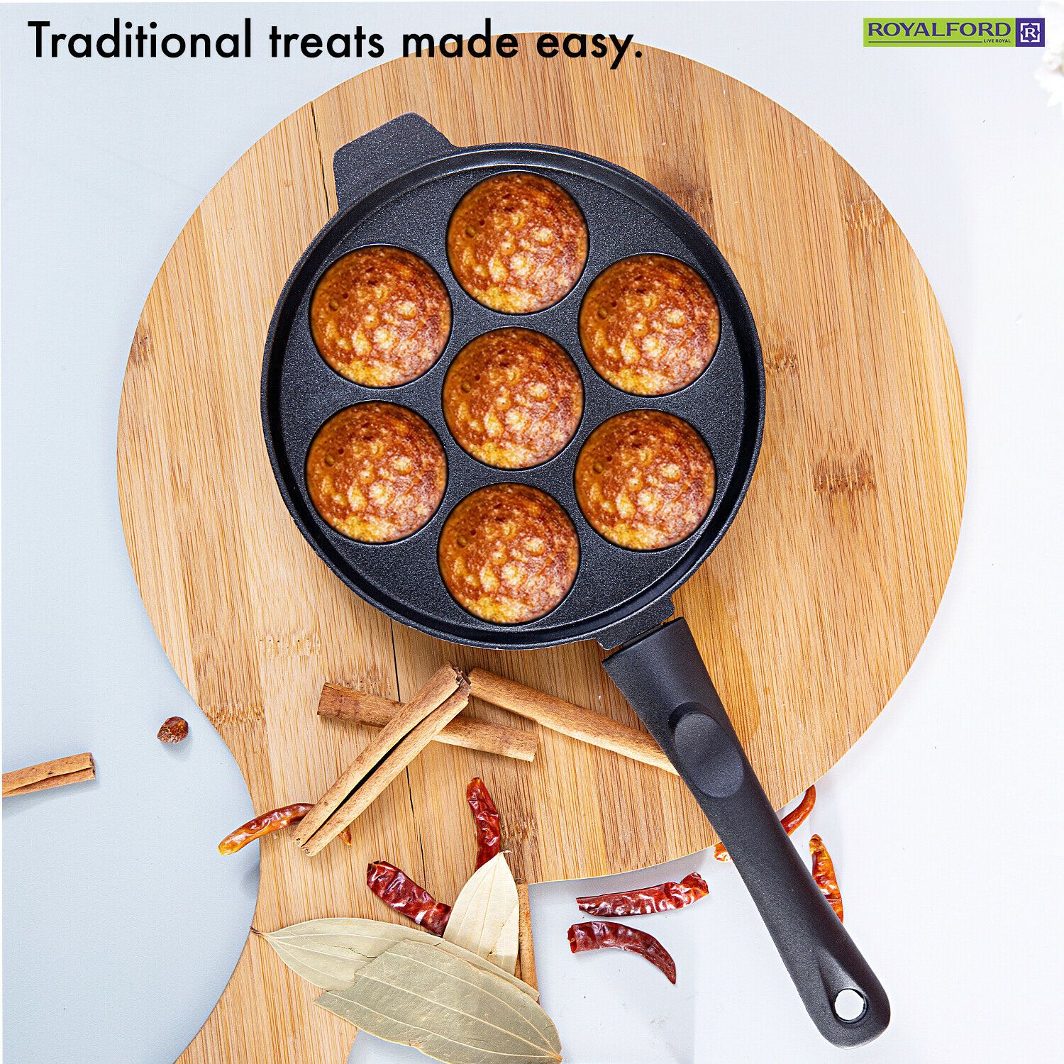 Die-Cast Aluminium Non-Stick 7 Pit Pancake Pan - Image 3