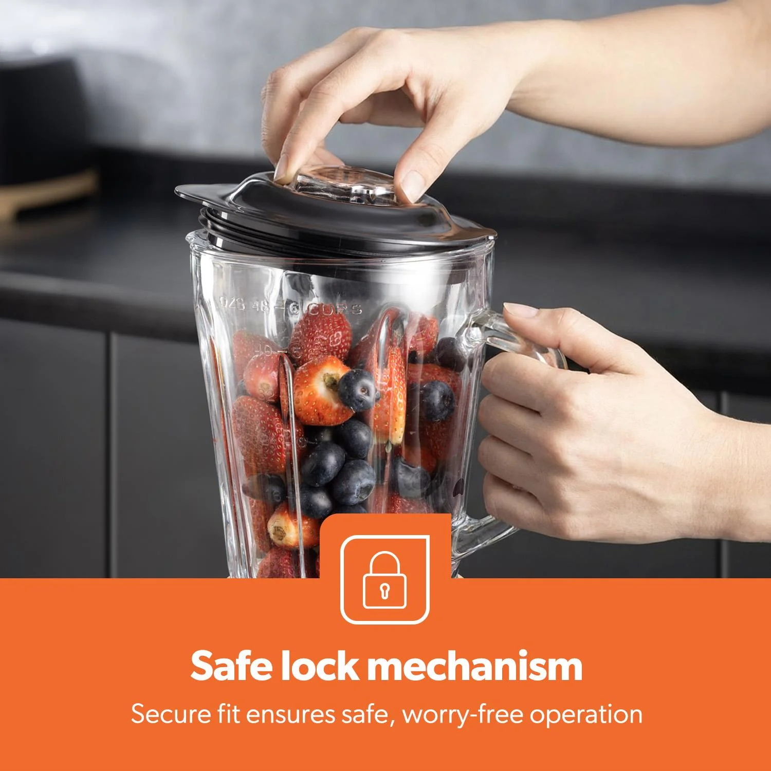 NordiQ Black 2-In-1 Jug Blender With 1.5L Glass Jug - Image 5