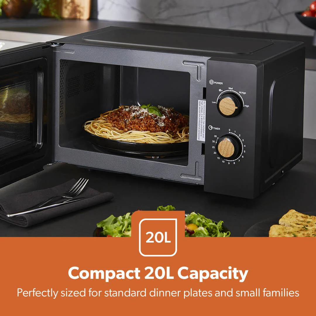 NordiQ Black 20L Microwave Oven, 4-Slice Toaster & Electric Kettle Set - Image 7