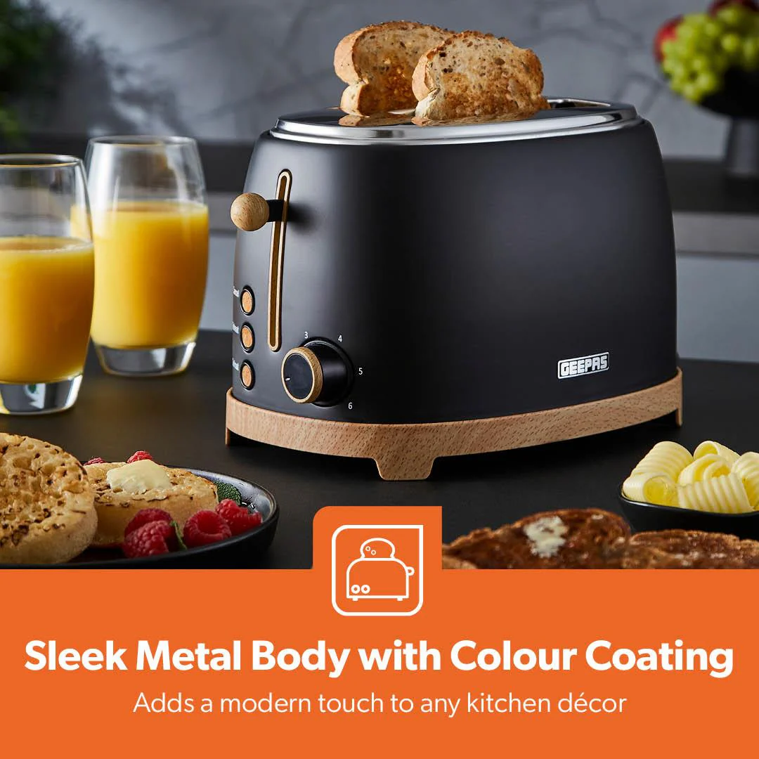 NordiQ Black 2-Slice Toaster & 1.7L Electric Kettle Matching Set - Image 6