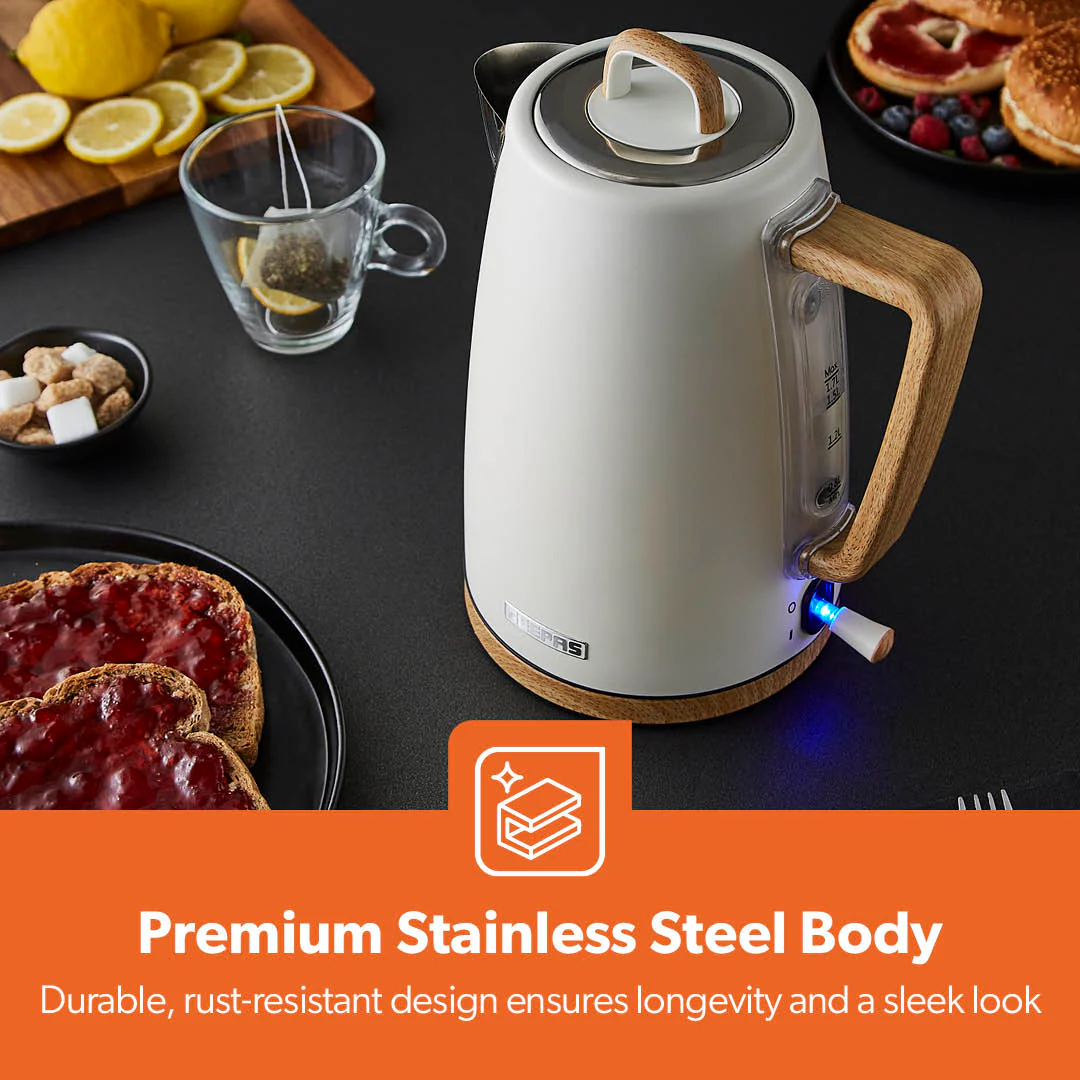 NordiQ Cream 1.7L Fast Boil Stainless Steel Electric Kettle - Image 4