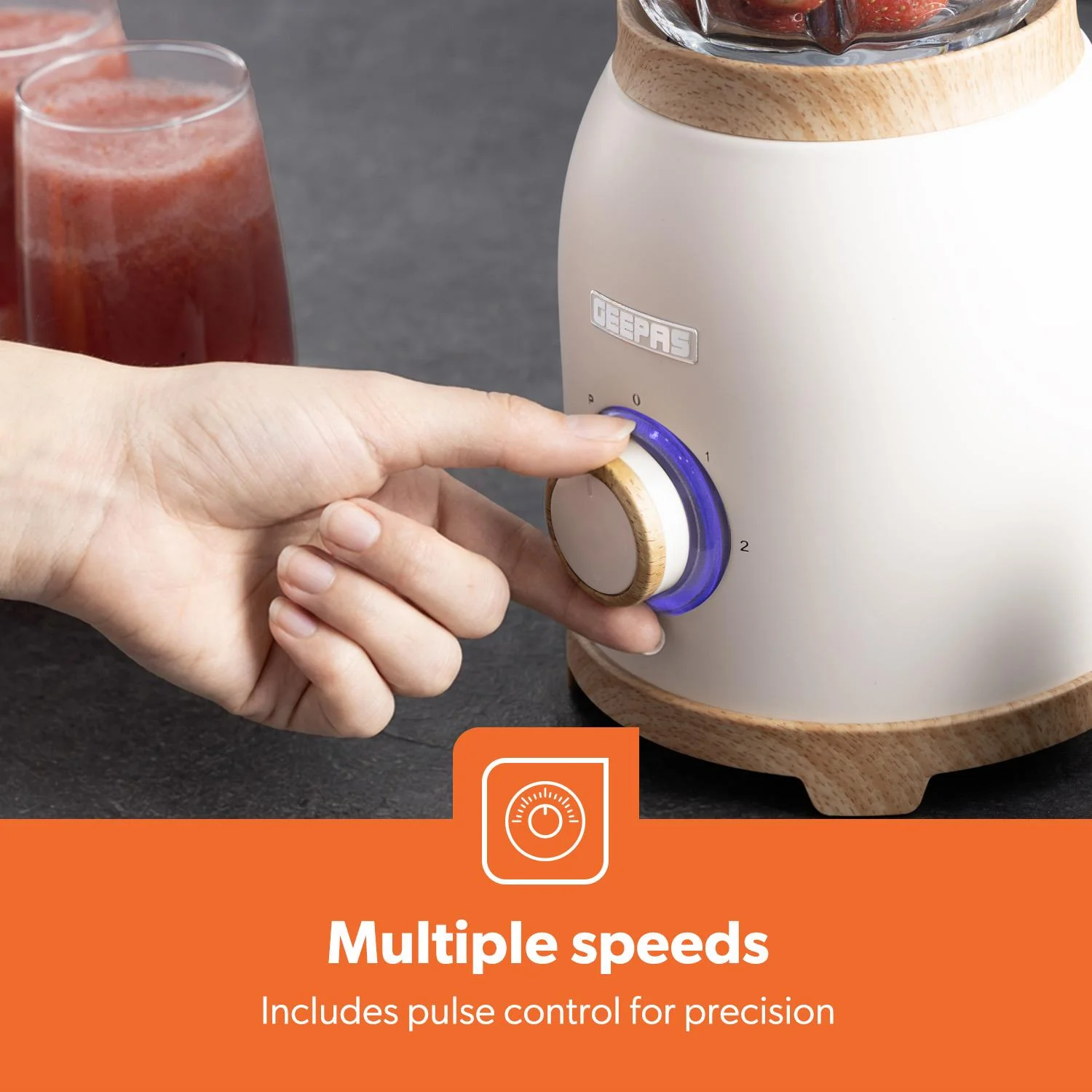 NordiQ Cream 2-In-1 Jug Blender With 1.5L Glass Jug 800W - Image 6