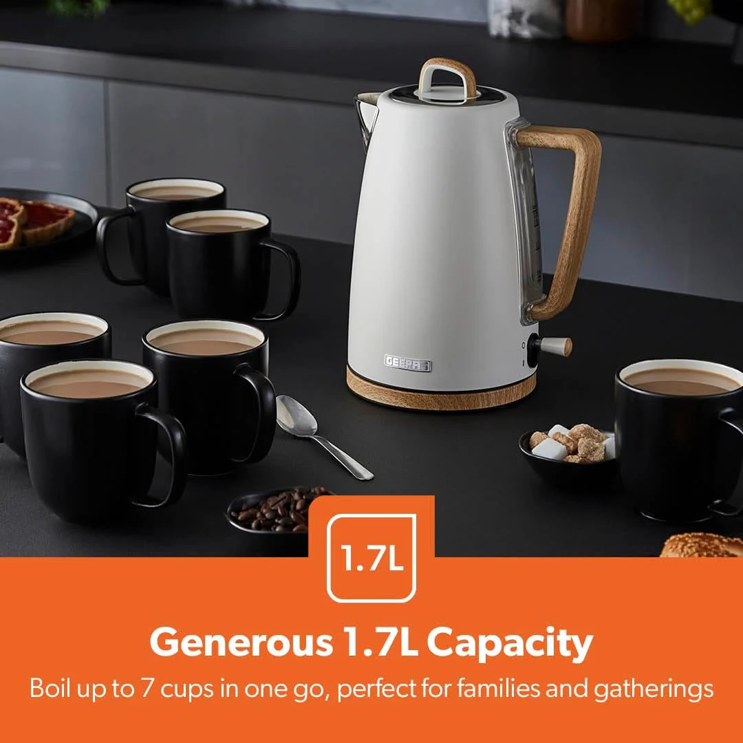 NordiQ Cream 2-Slice Toaster & 1.7L Electric Kettle Set - Image 7