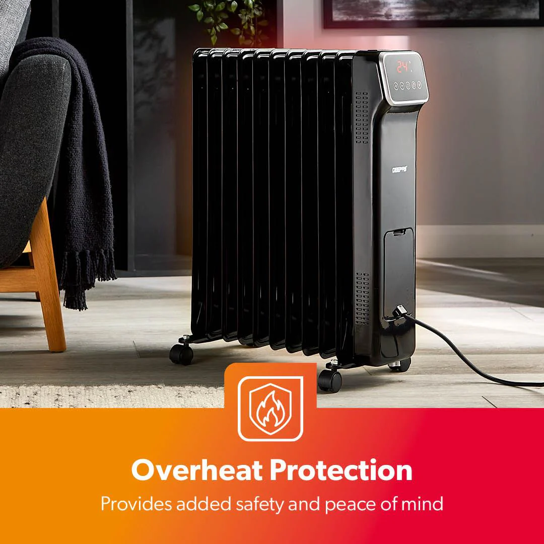 Oil-Filled Touchscreen Digital Oil-Filled Radiator Heater With Remote - Image 5
