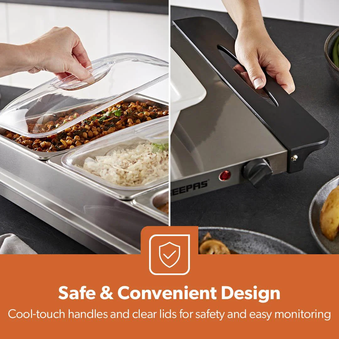 Pack Of 2 Electric Food Warmers Buffet Server 3 x 2.4L Trays With Lids - Image 10