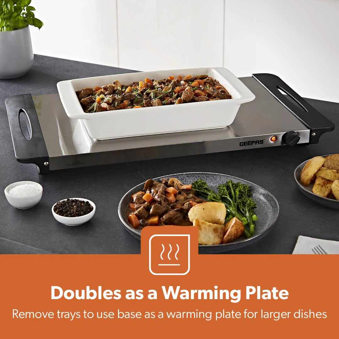 Pack Of 2 Electric Food Warmers Buffet Server 3 x 2.4L Trays With Lids - Image 5