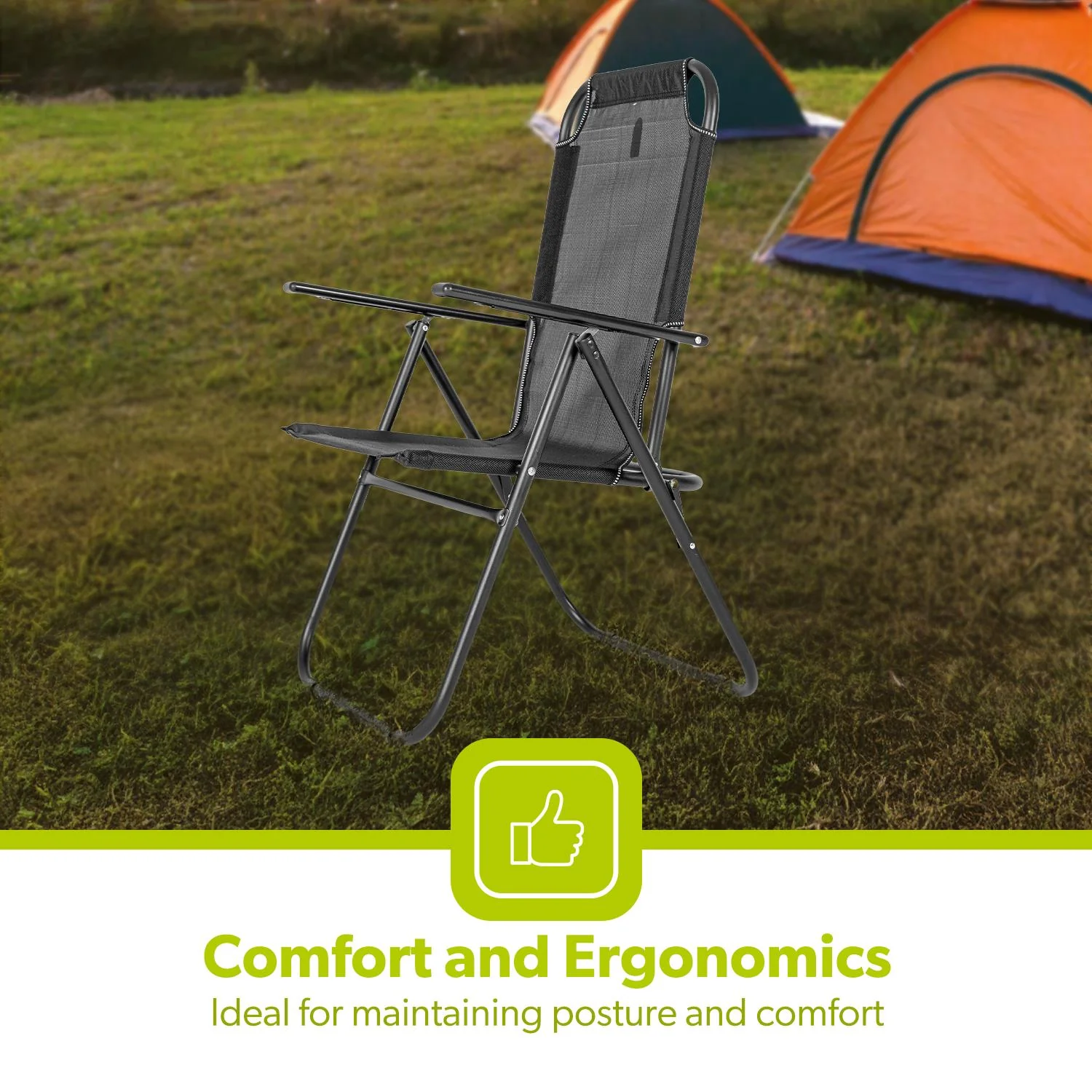 Pack of 2 Folding Reclining Garden Outdoor Chairs - Image 6