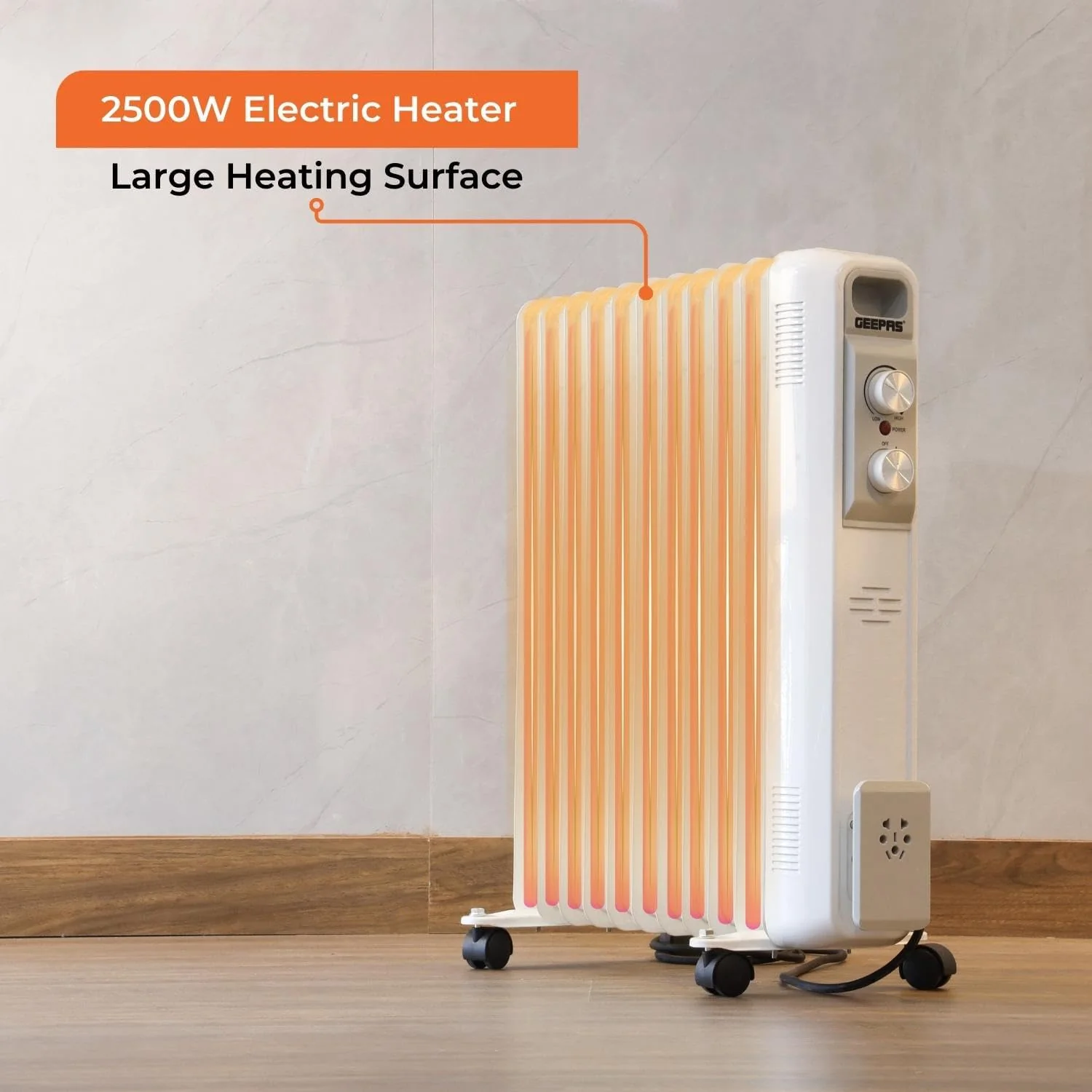 Portable Electric Radiator Heater with Adjustable Thermostat - Image 5