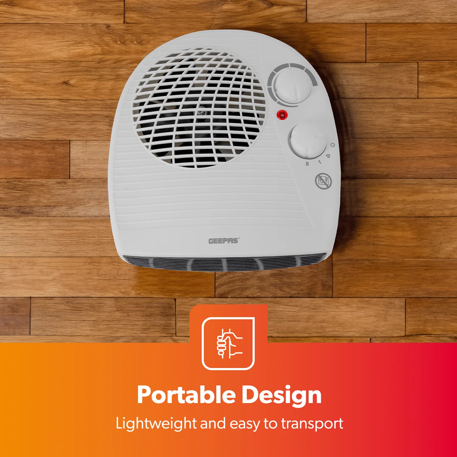 Energy Efficient Flat Fan Space Heater with Adjustable Thermostat - Image 3
