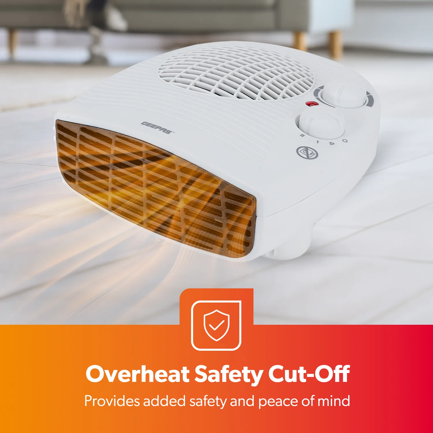 Energy Efficient Flat Fan Space Heater with Adjustable Thermostat - Image 5
