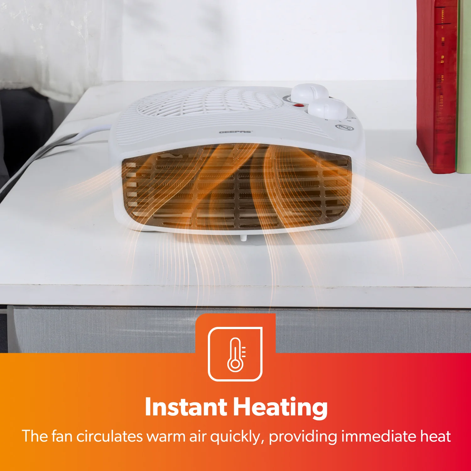 Energy Efficient Flat Fan Space Heater with Adjustable Thermostat - Image 6