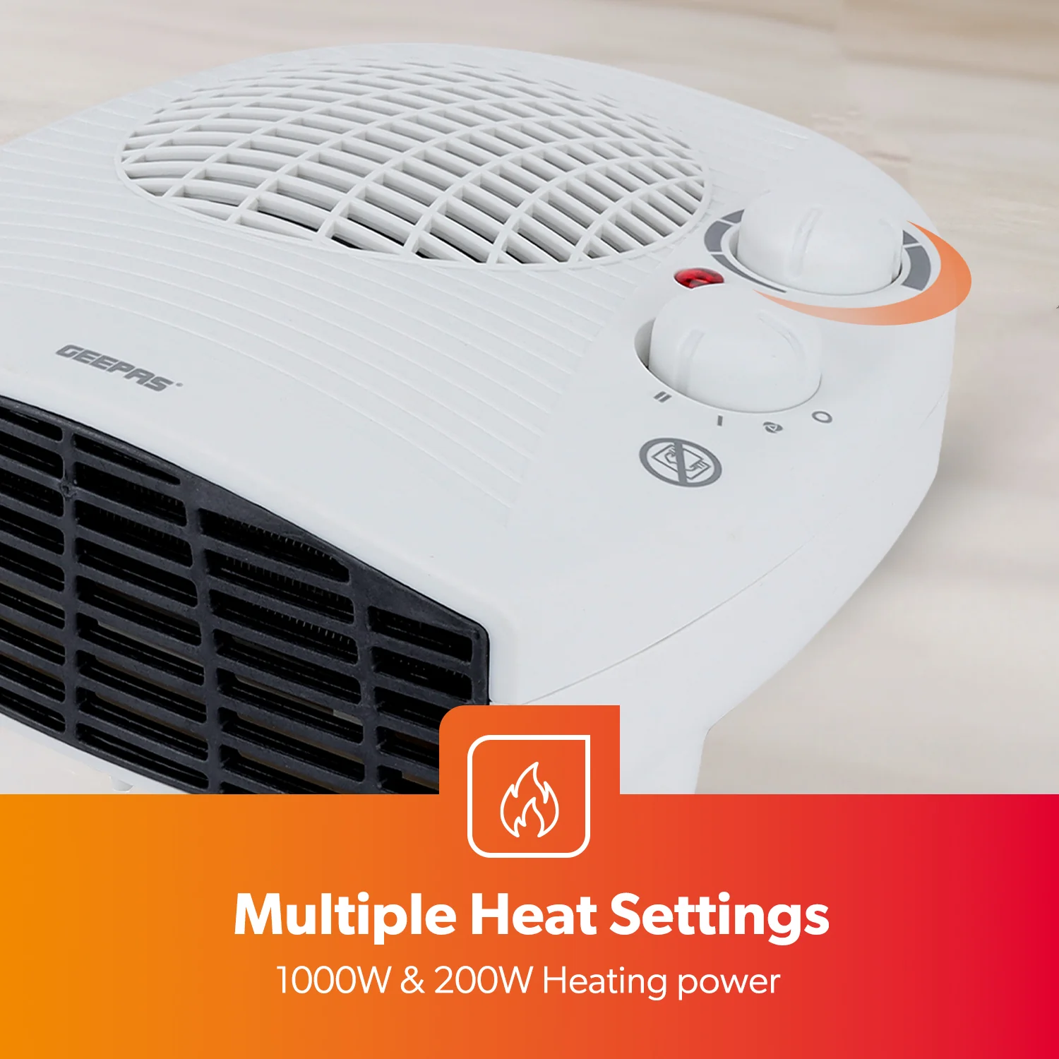 Energy Efficient Flat Fan Space Heater with Adjustable Thermostat - Image 7