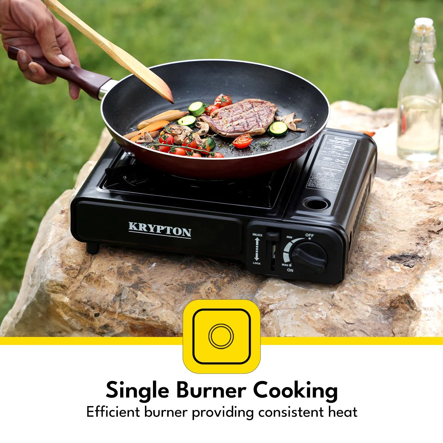 Portable Single Burner Gas Stove - Camping Outdoor Hob Cooker - Image 3