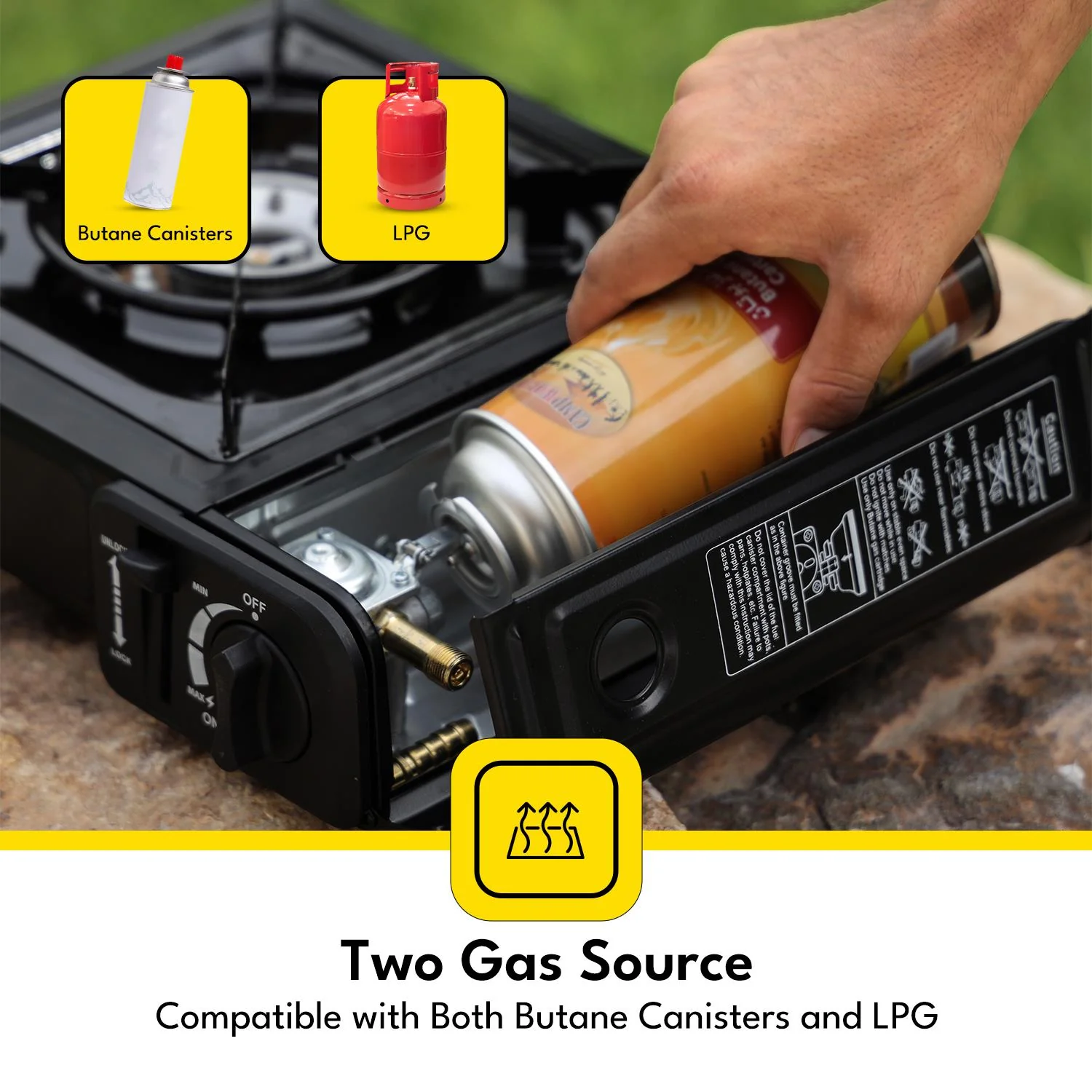 Portable Single Burner Gas Stove - Camping Outdoor Hob Cooker - Image 4