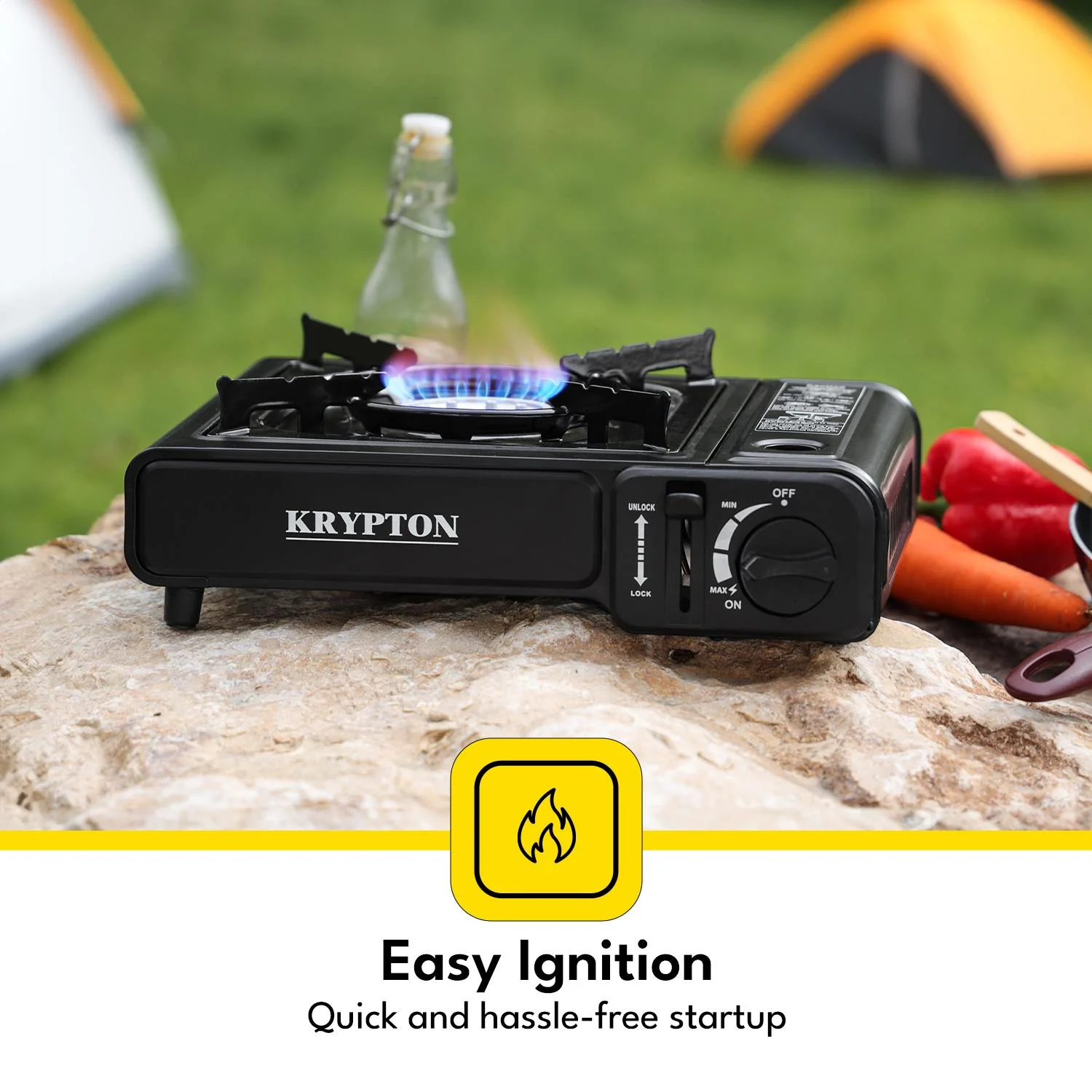 Portable Single Burner Gas Stove - Camping Outdoor Hob Cooker - Image 6