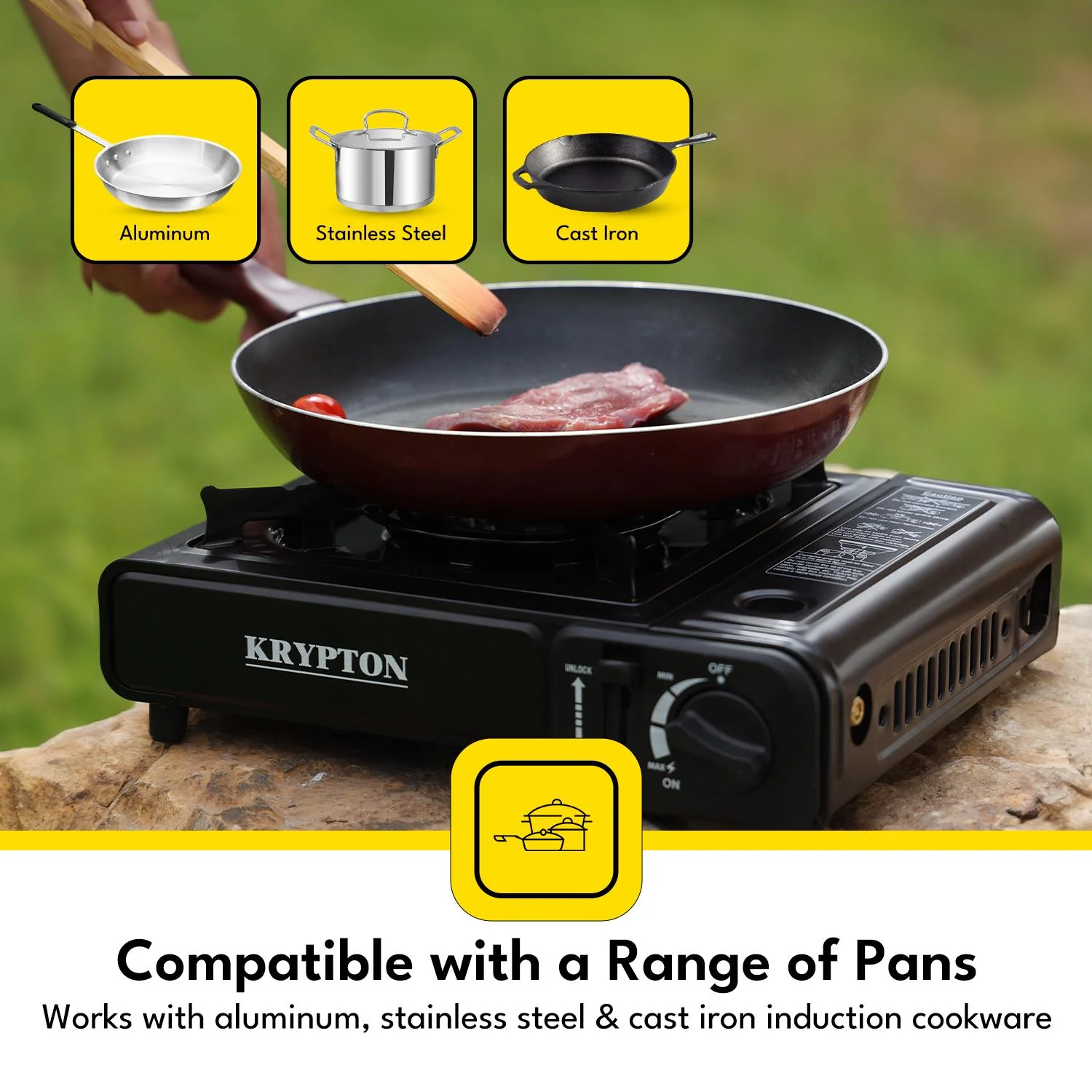 Portable Single Burner Gas Stove - Camping Outdoor Hob Cooker - Image 7