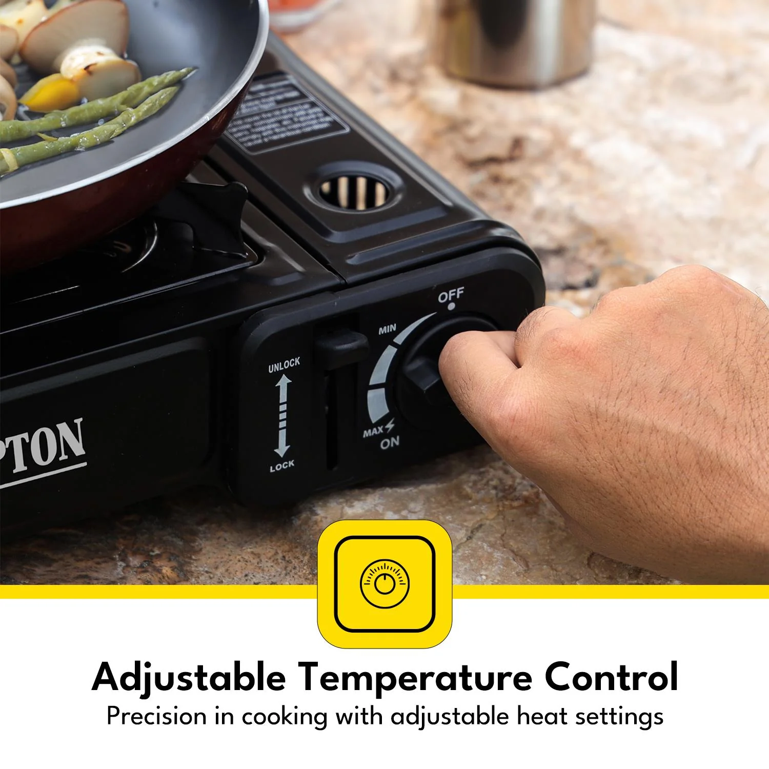 Portable Single Burner Gas Stove - Camping Outdoor Hob Cooker - Image 8