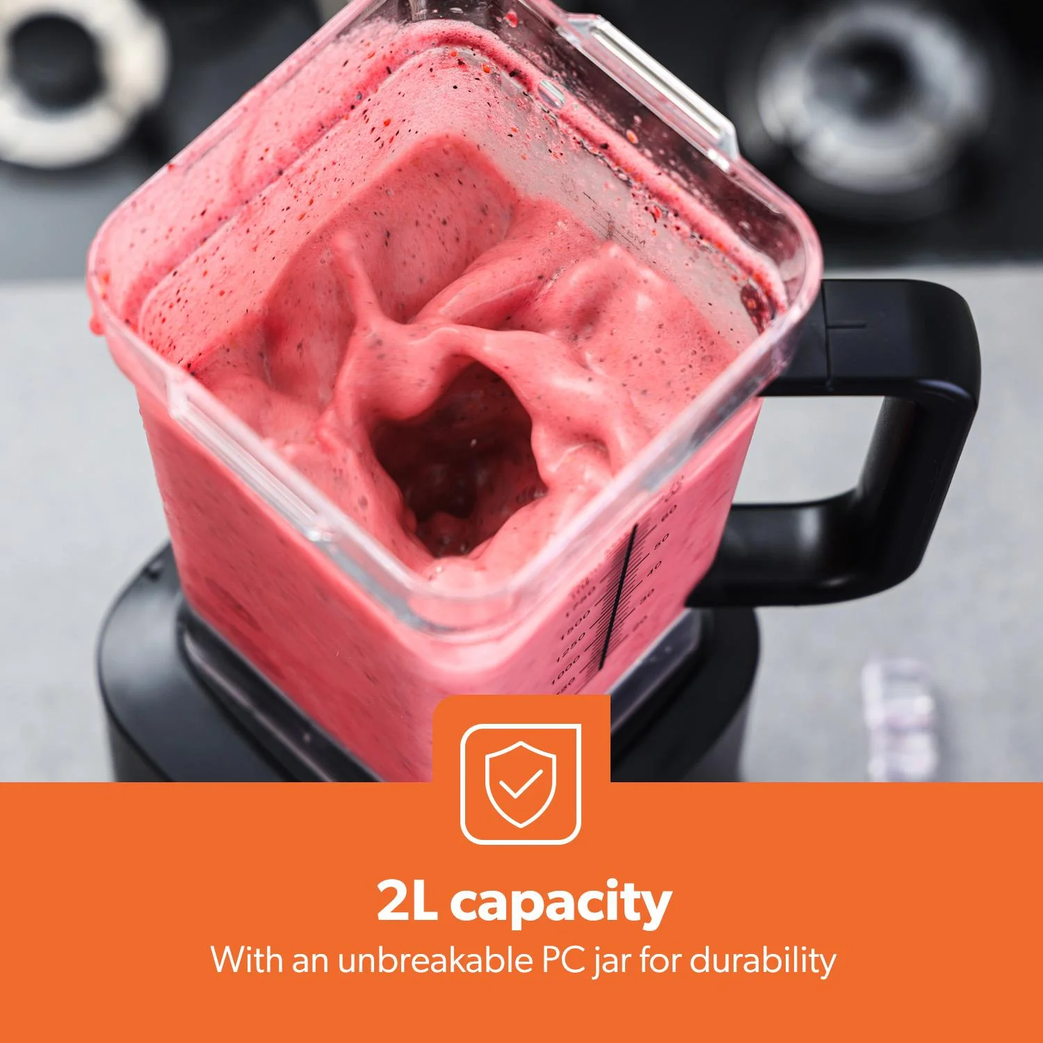 2000W Jug Blender - 2L Smoothie Maker With 5 Speeds, Black - Image 4