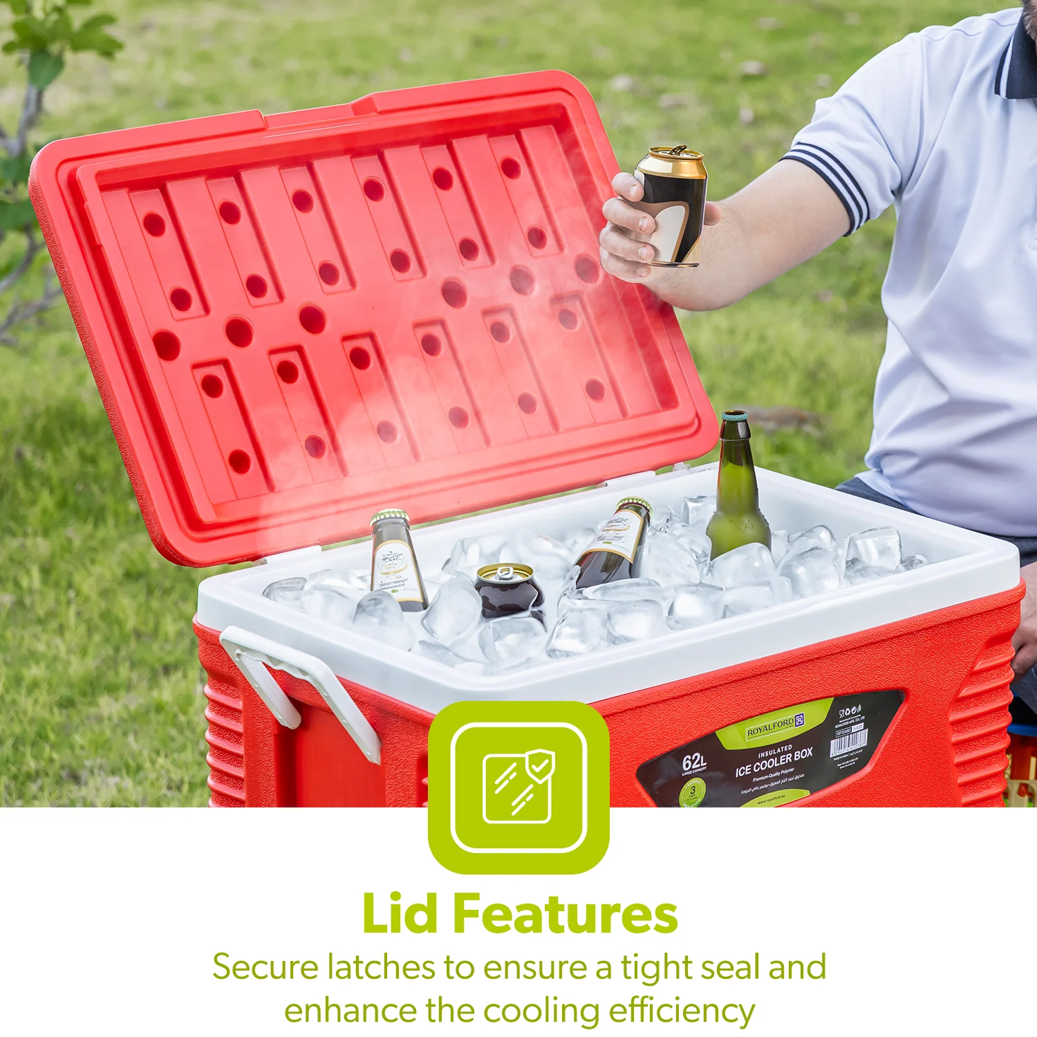 Red 4-Piece Insulated Ice Cooler Box Set (5L, 14L, 32L, 62L) - Image 7