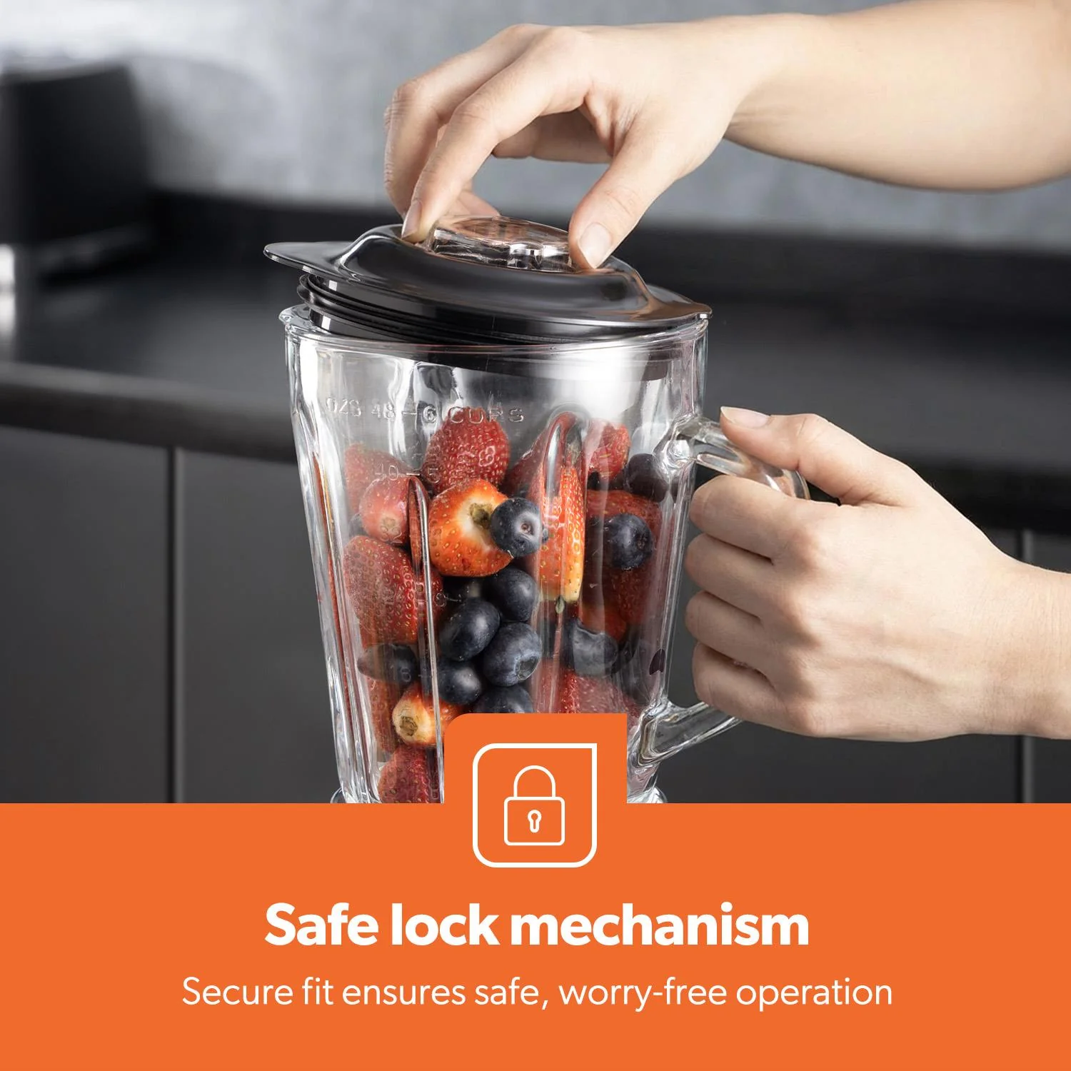Retrovive Black 2-In-1 Jug Blender With 1.5L Glass Jug 800W - Image 8