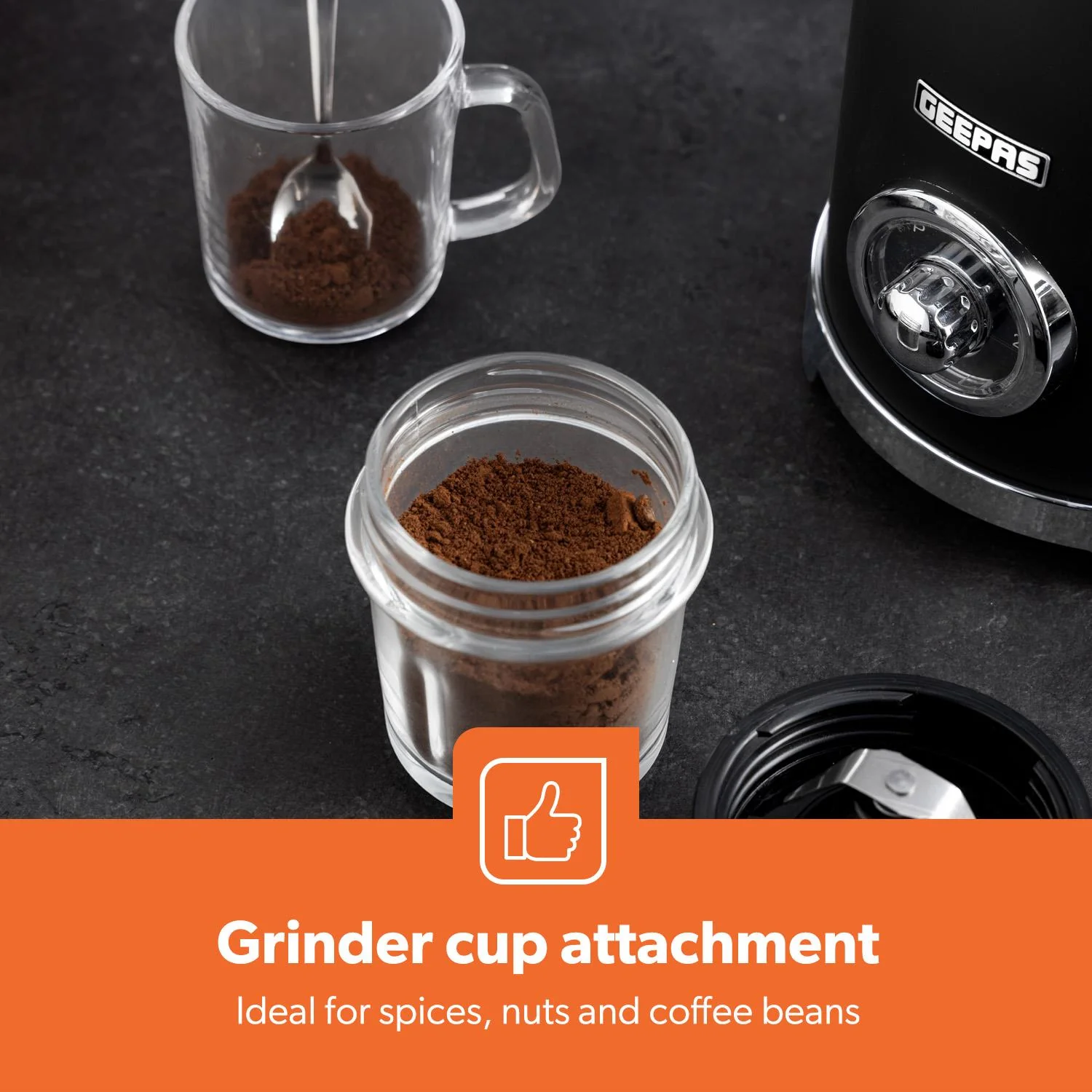 Retrovive Black 2-In-1 Jug Blender With 1.5L Glass Jug 800W - Image 9