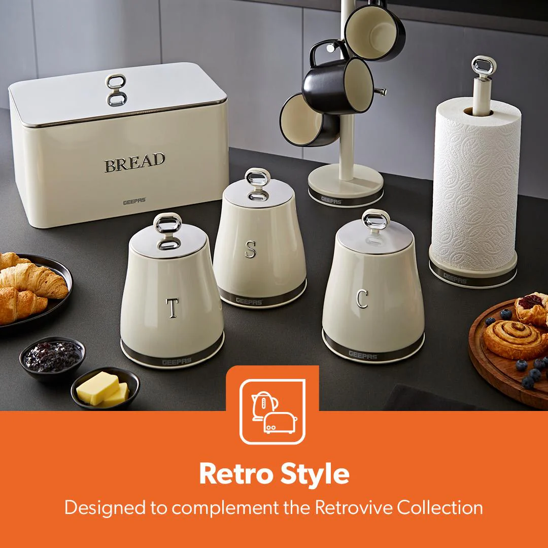 Retrovive Canisters Set Kitchen Storage Set, Tea Coffee Sugar Set of 3 - Image 3