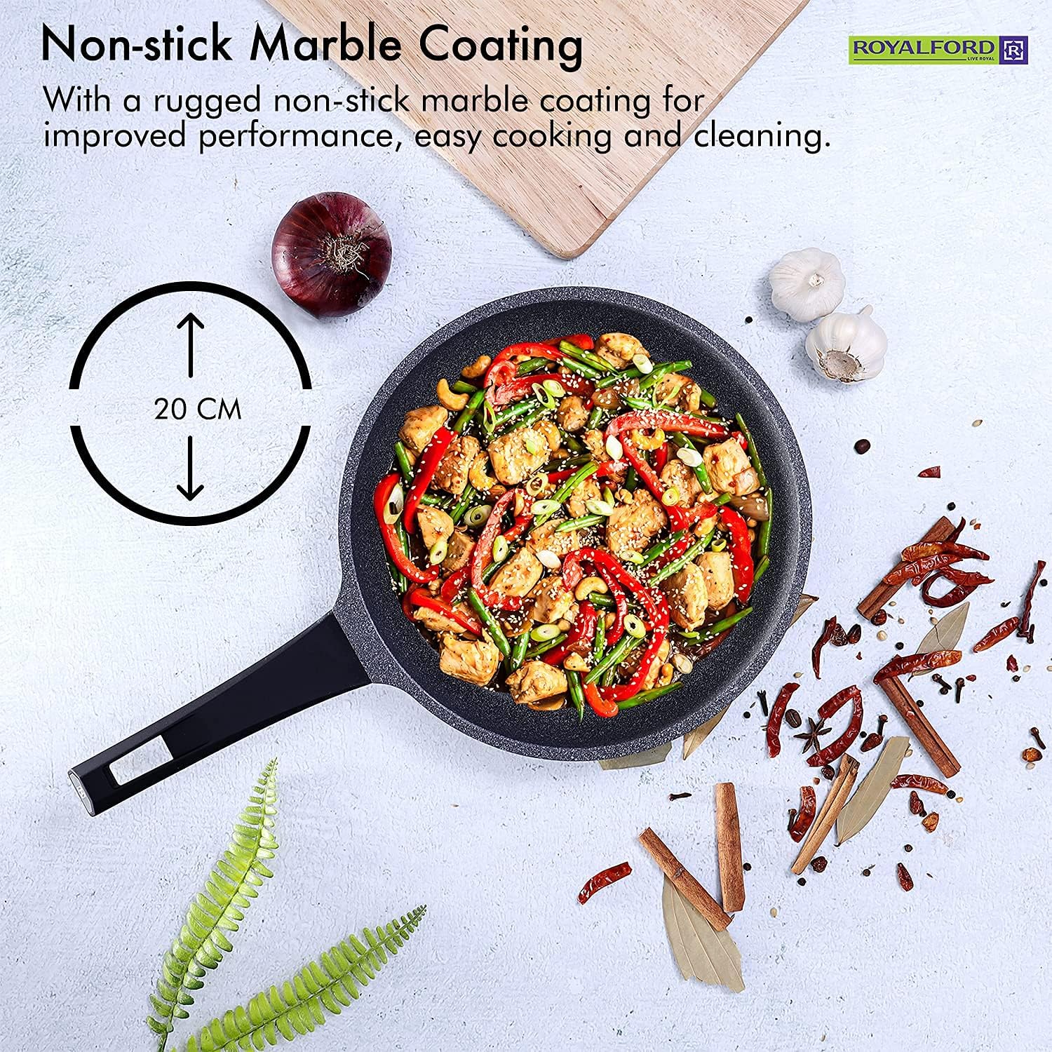Royalford Frying Pan Die-Cast Aluminium Skillet 20CM - Image 7