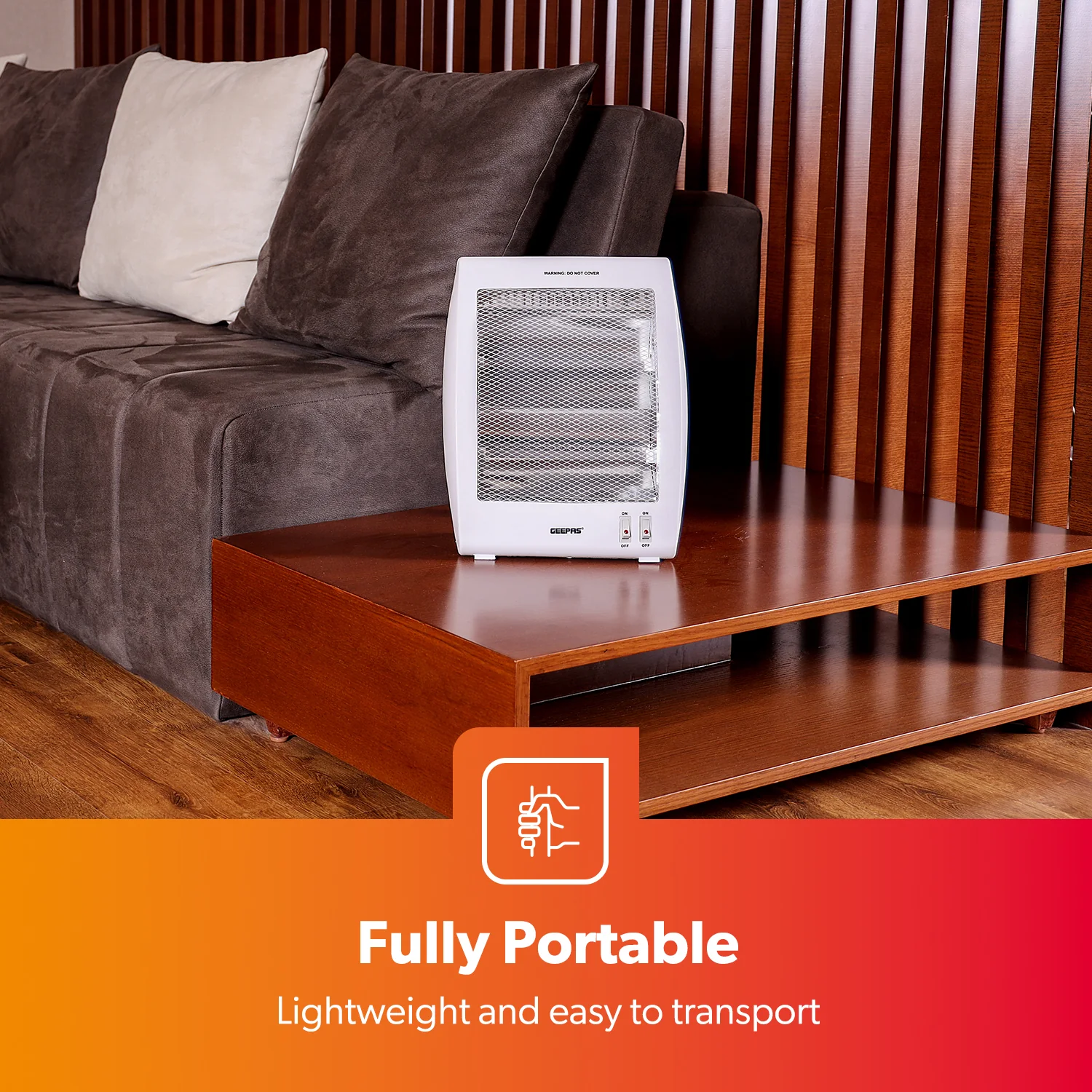 Portable Upright Electric Quartz Halogen Heater 800W - Image 8