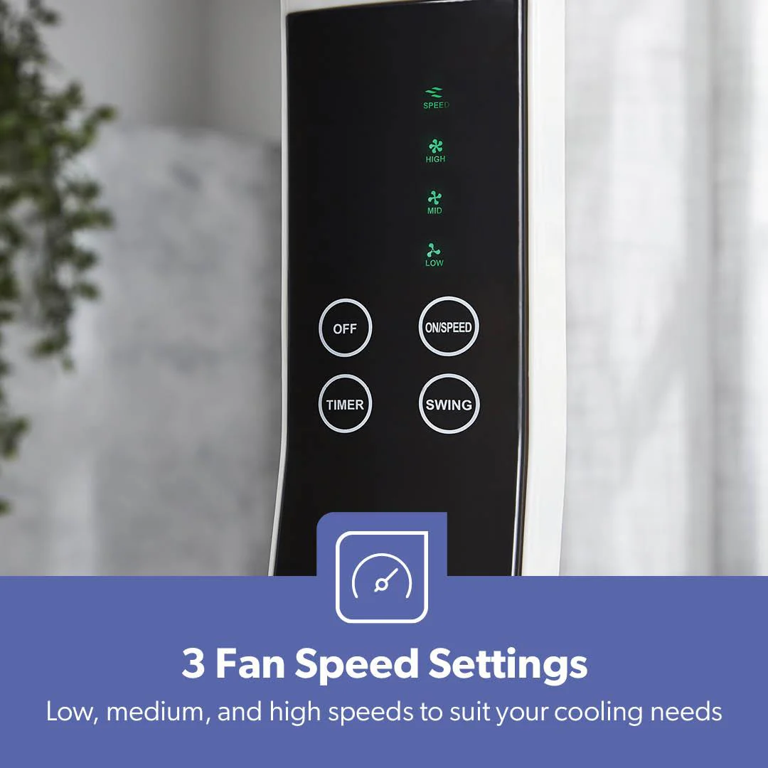 White 16" Digital Pedestal Fan With Remote Control 60W - Image 9