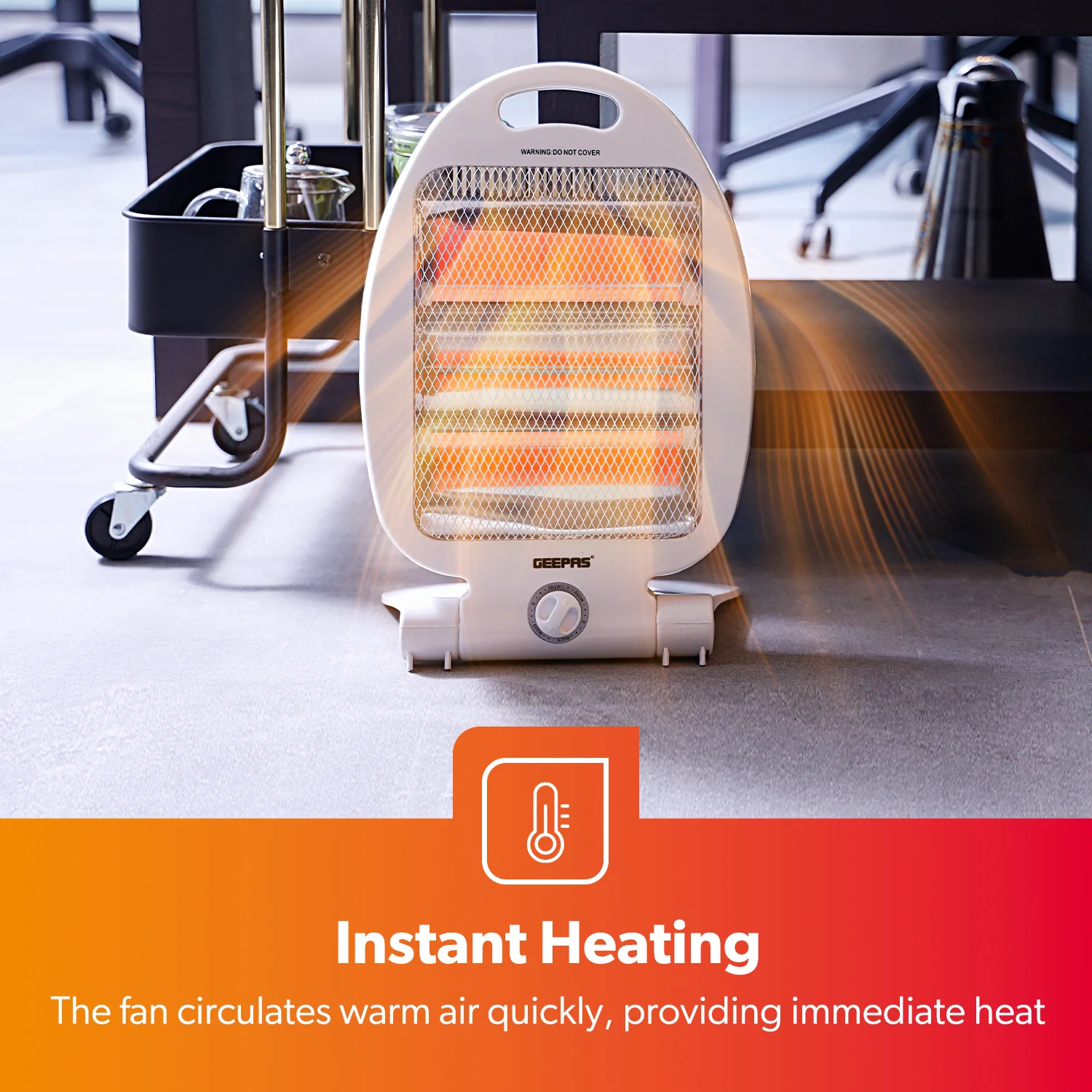 800W Portable Energy Efficient Quartz Halogen Heater - Image 3