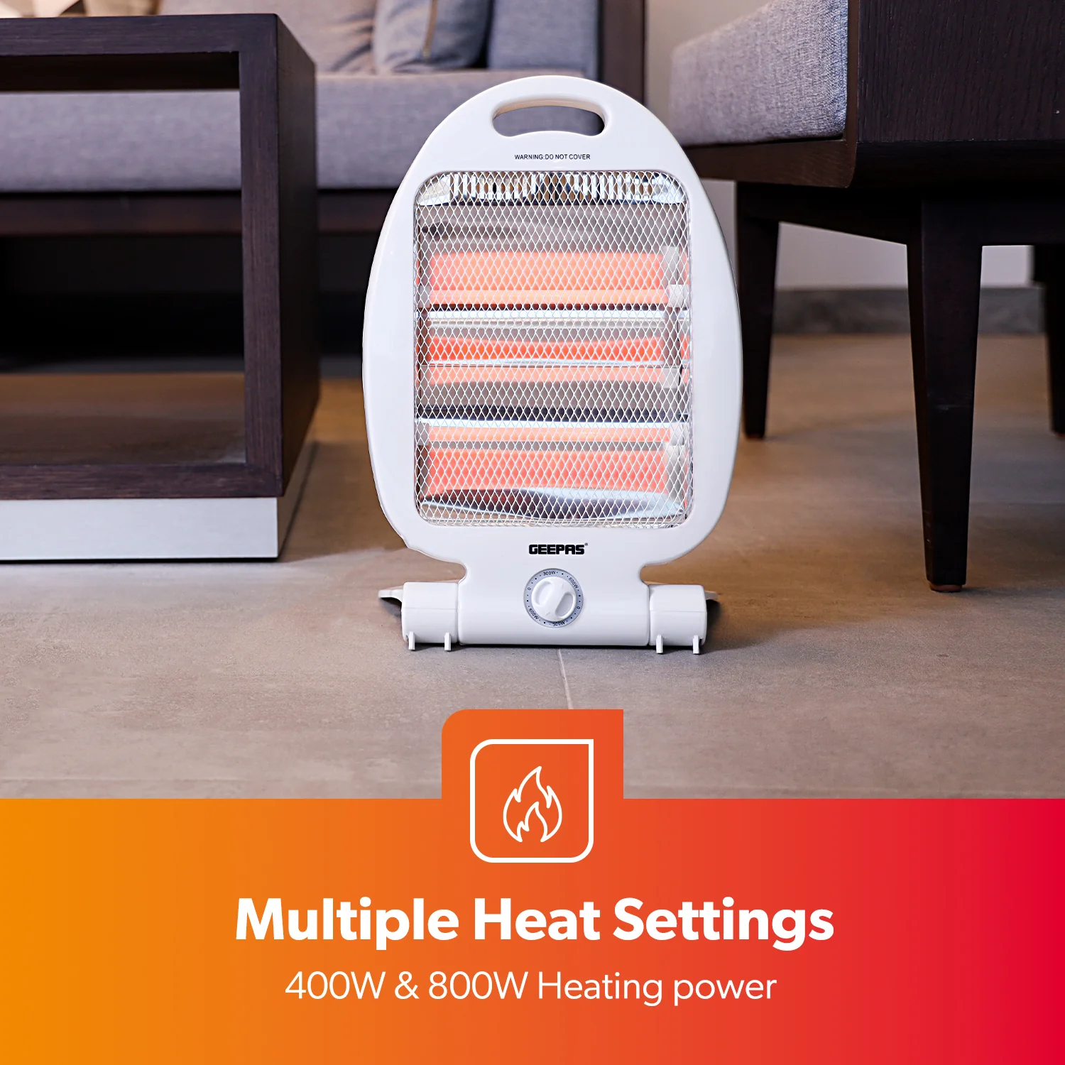 800W Portable Energy Efficient Quartz Halogen Heater - Image 4