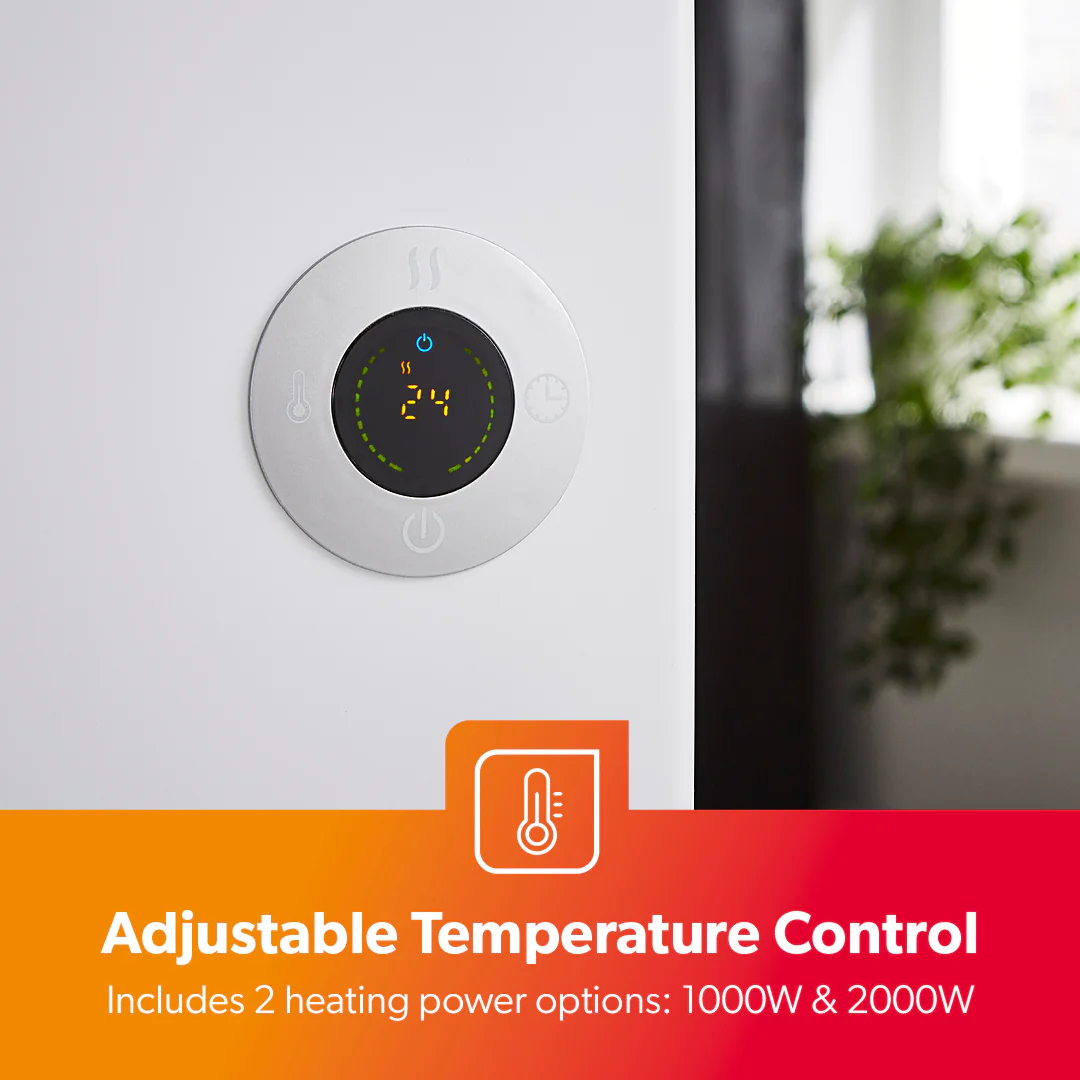 2KW Wi-Fi Controlled White Smart Panel Radiator Heater - Image 8